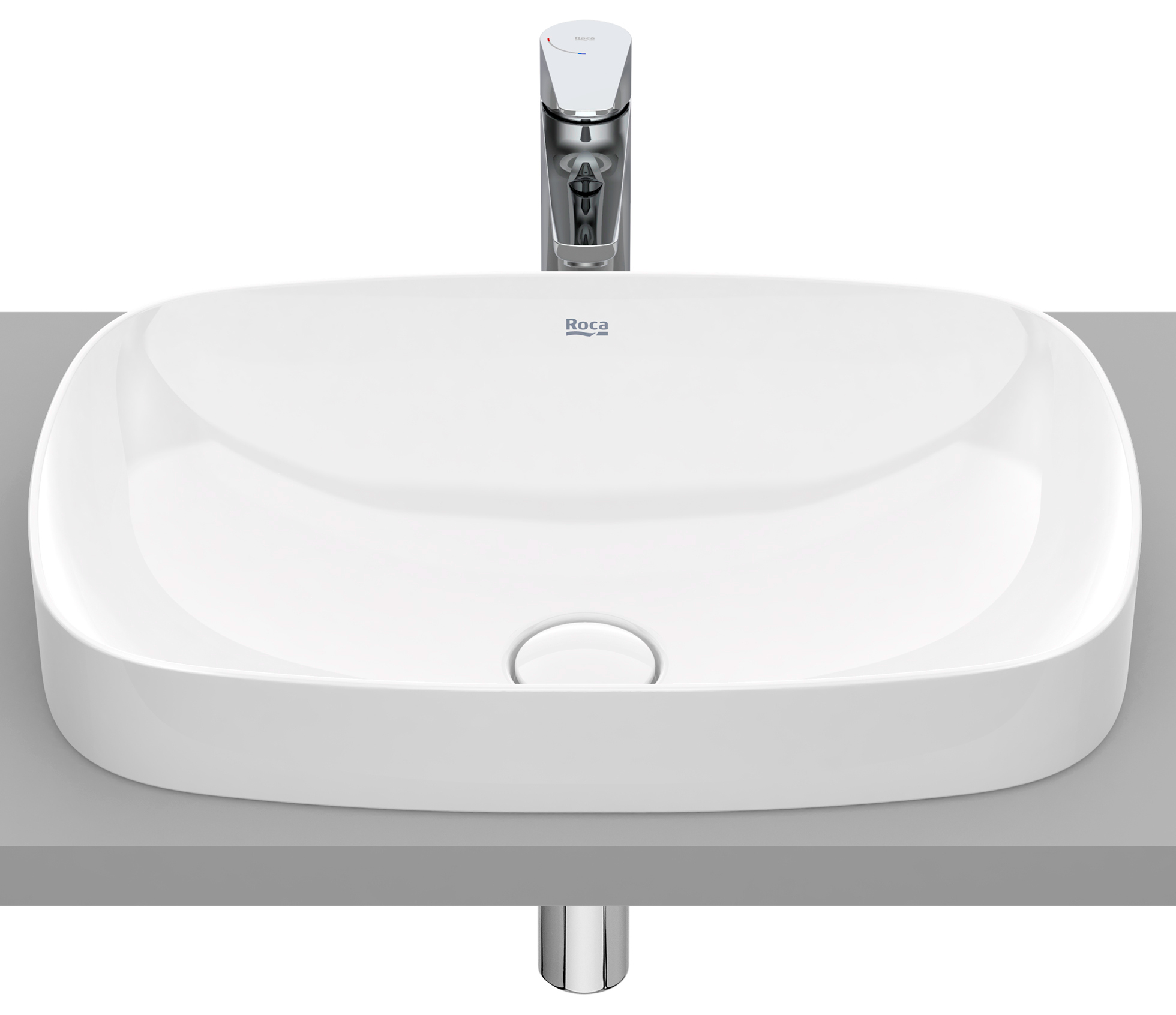 Roca Inspira Waschbecken 55x37 cm rechteckig Einbauwaschbecken weiß A327504000