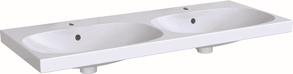 Geberit Acanto Waschbecken 120x48.2 cm rechteckig Klassisch-Möbel-Doppelt weiß 500.627.01.2
