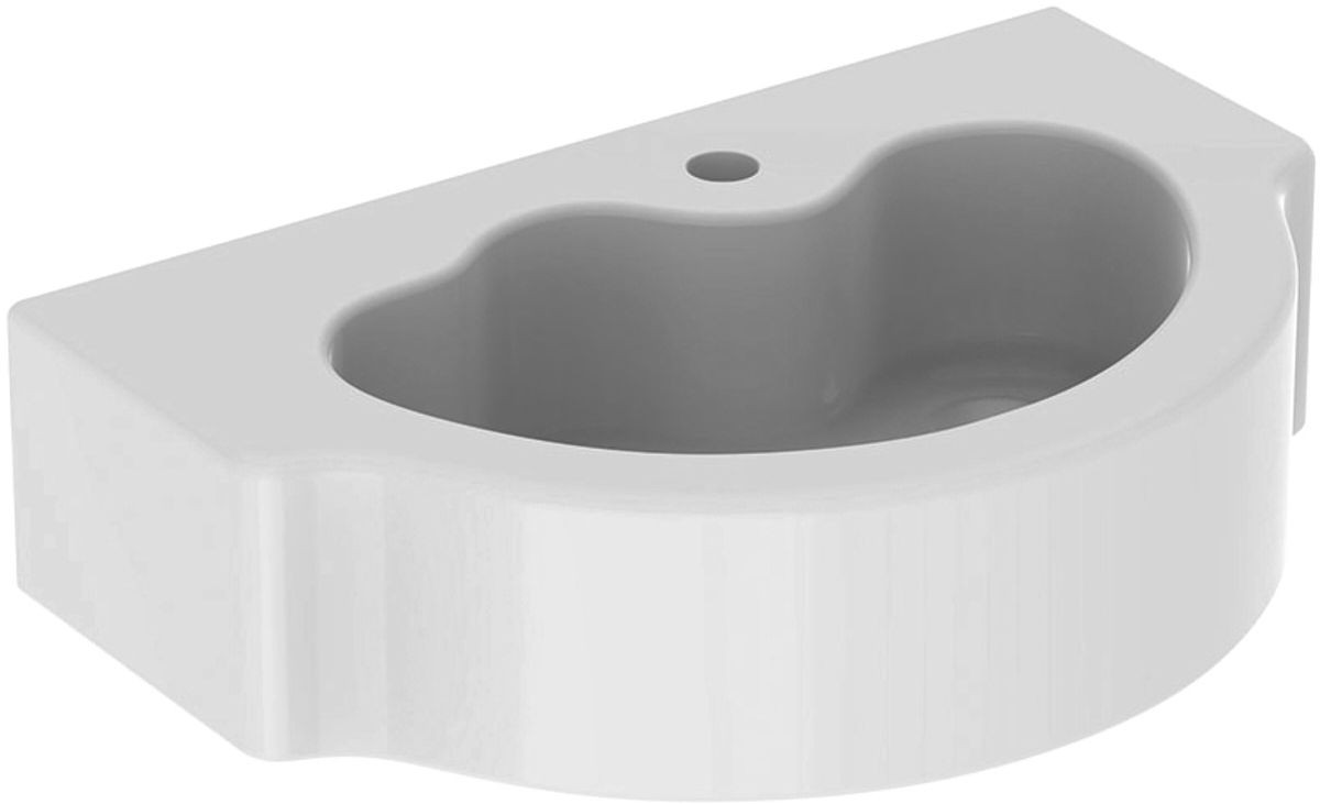 Geberit Bambini Waschbecken 60x40 cm halbrund Klassisch für Kinder weiß 326060000