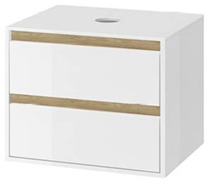 Excellent Tuto Kabinett 60x45.7x49.4 cm Unterschrank hängend weiß-eiche MLEX.0104.600.WHBL