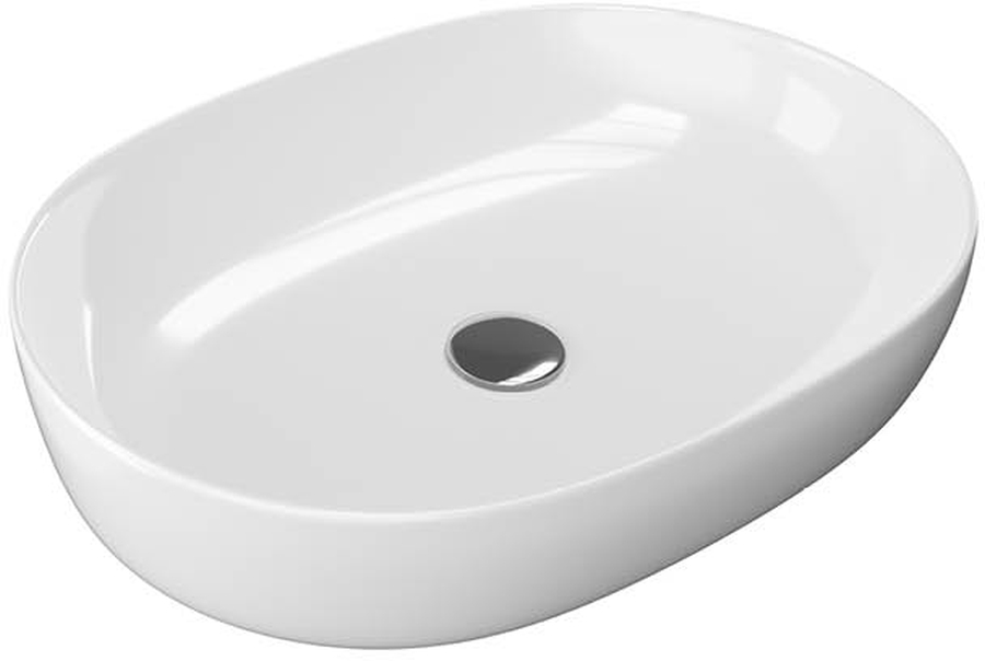 Actima Jima Waschbecken 61.5x41.5 cm oval Aufsatzwaschbecken weiß CEAC.2001.615.WH