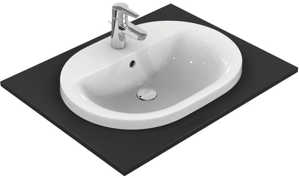Ideal Standard Connect Waschbecken 62x46 cm oval Einbauwaschbecken weiß E504001