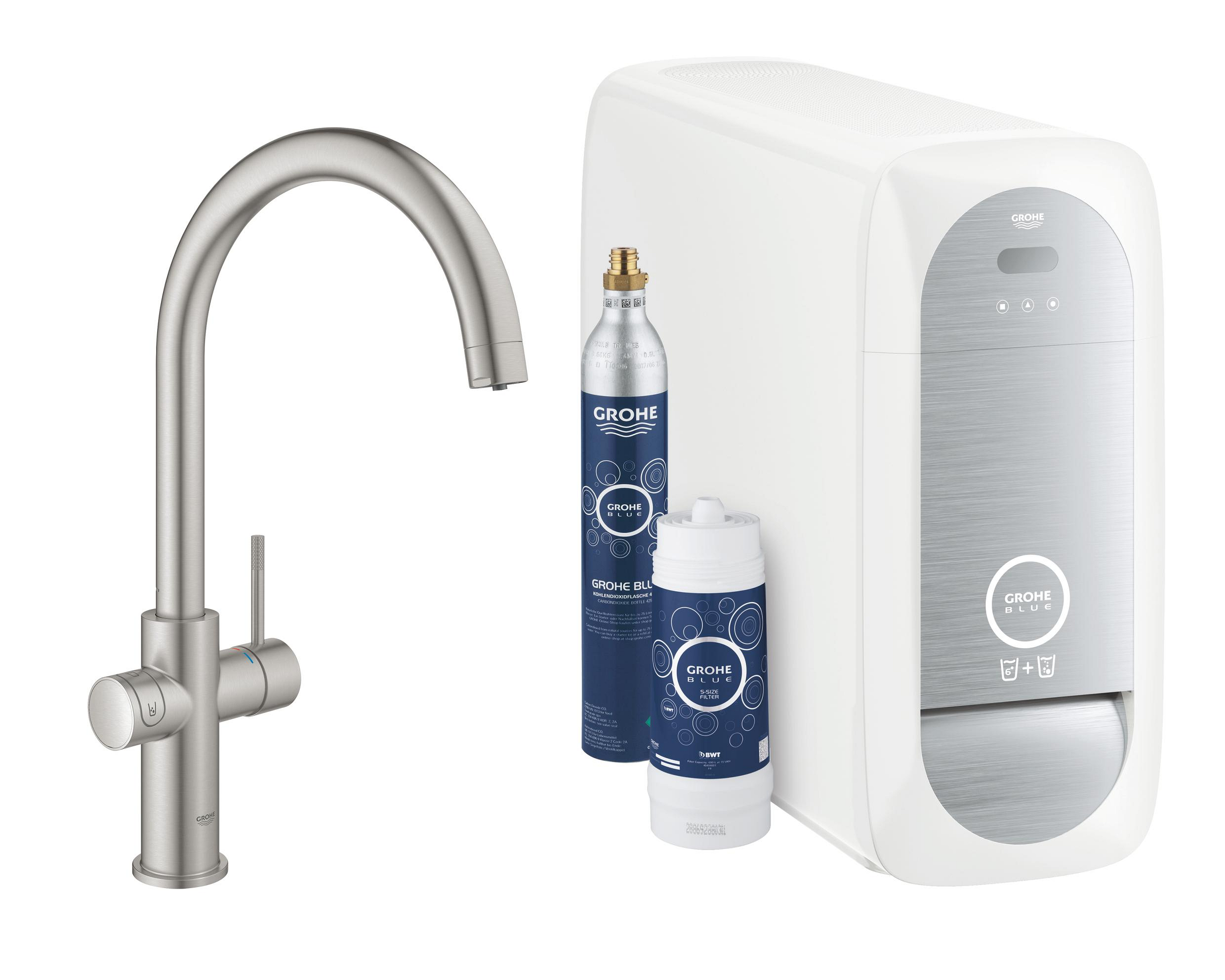 Grohe Blue Küchenarmatur mit Filter Stehend edelstahl 31455DC1