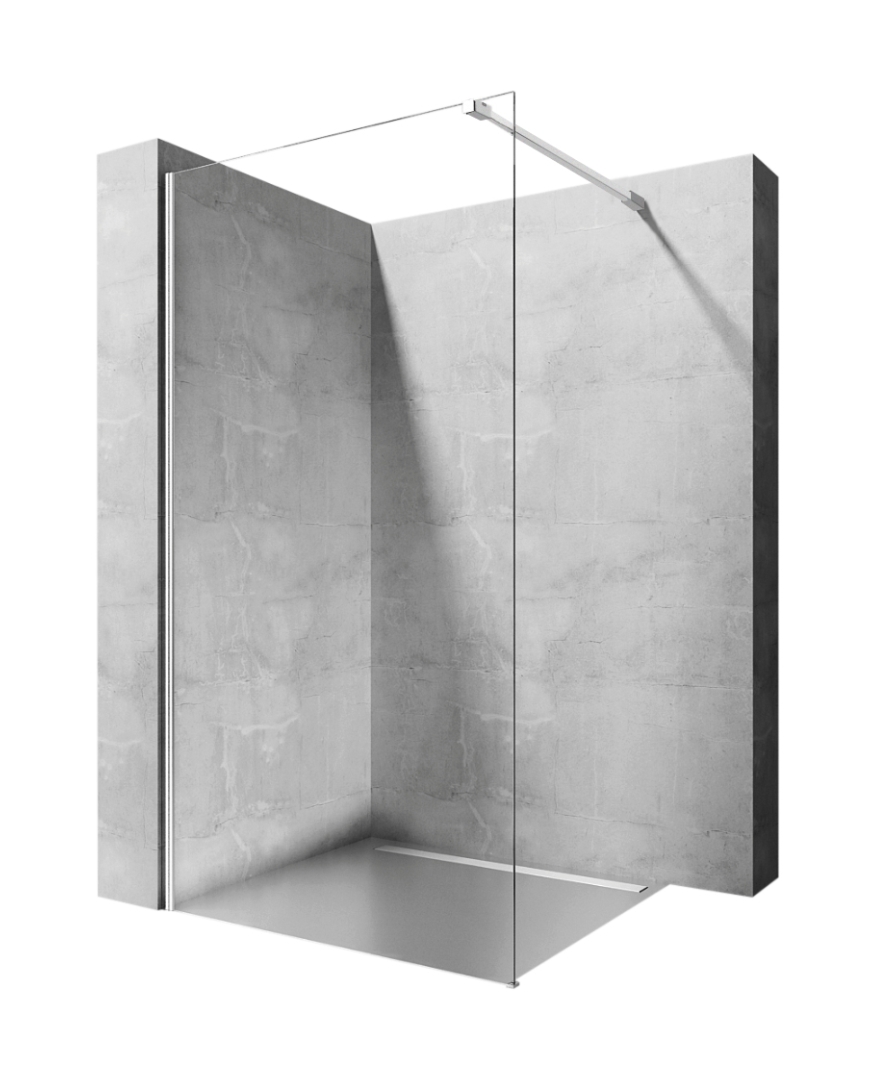 Rea Aero Duschwand 80 cm chrom Glanz/durchsichtiges Glas REA-K7552