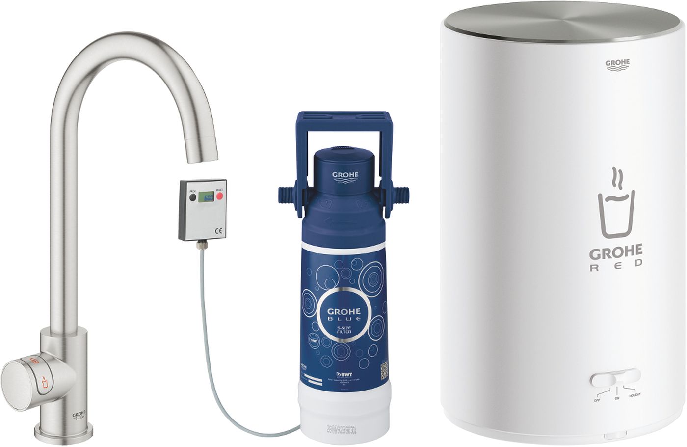 Grohe Red Küchenventil mit Boiler Stehend SuperSteel 30085DC1