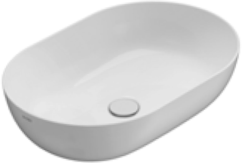 Globo T-Egde Waschbecken 60x41 cm oval Aufsatzwaschbecken weiß B6O60.BI