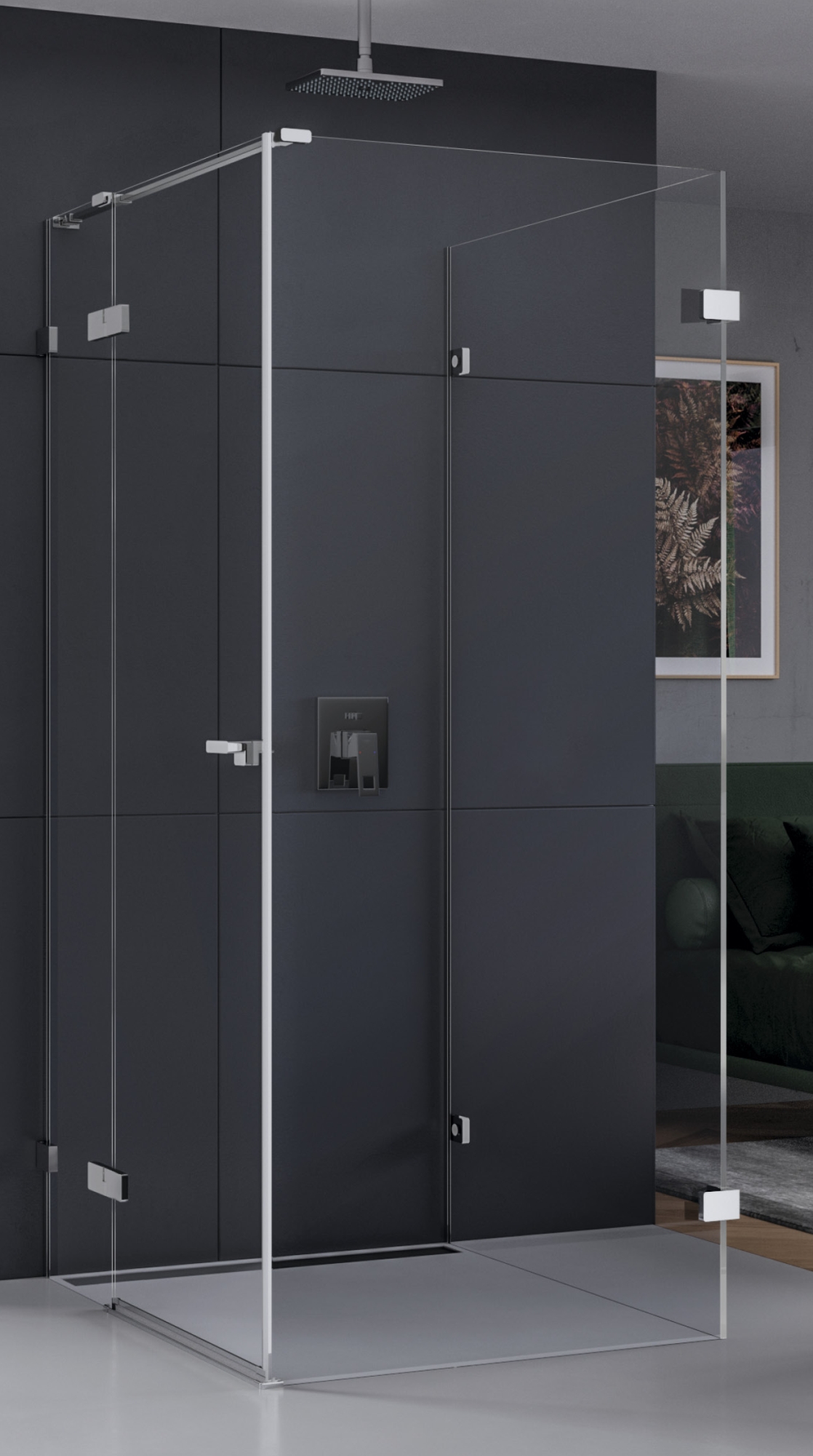 New Trendy Eventa Dusche 90x90 cm quadratisch chrom Glanz/durchsichtiges Glas EXK-0202