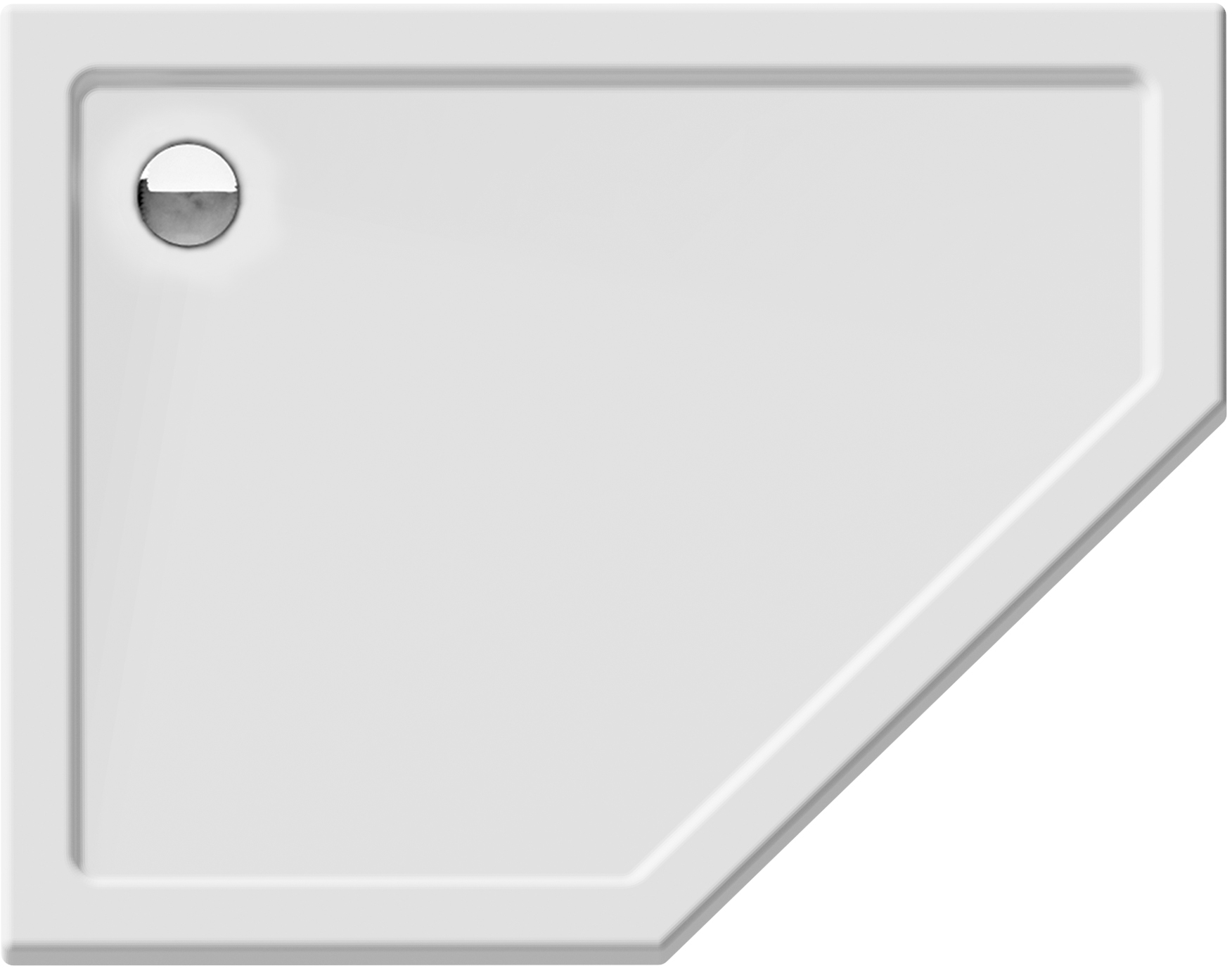 New Trendy New Cantare Fünfeckige Duschwanne 100x80 cm weiß B-0418