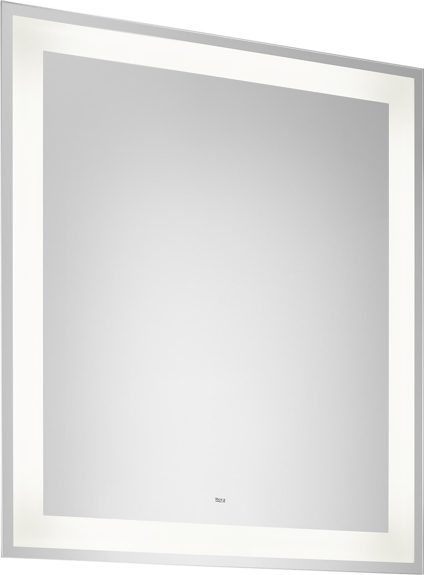 Roca Iridia Spiegel 70x60 cm rechteckig mit Beleuchtung mit Spiegelheizung silber A812340000