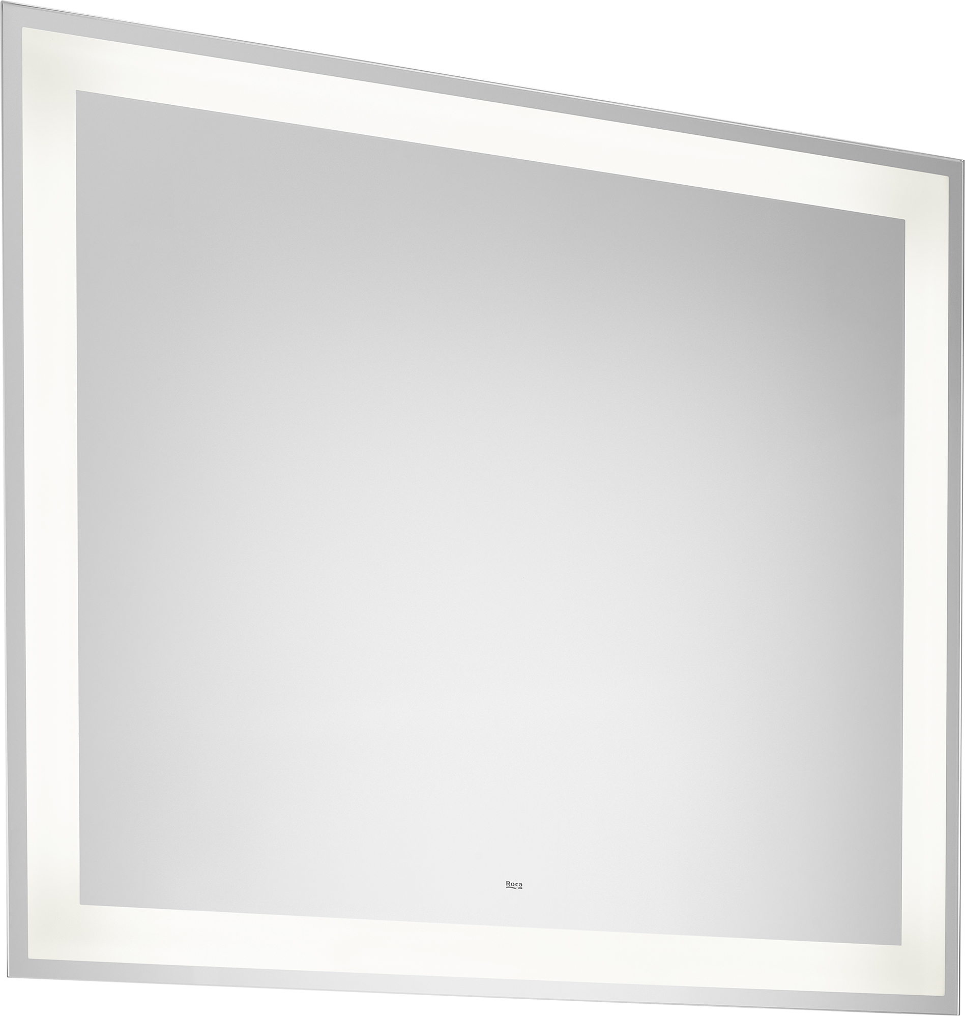 Roca Iridia Spiegel 80x70 cm rechteckig mit Beleuchtung mit Spiegelheizung silber A812341000