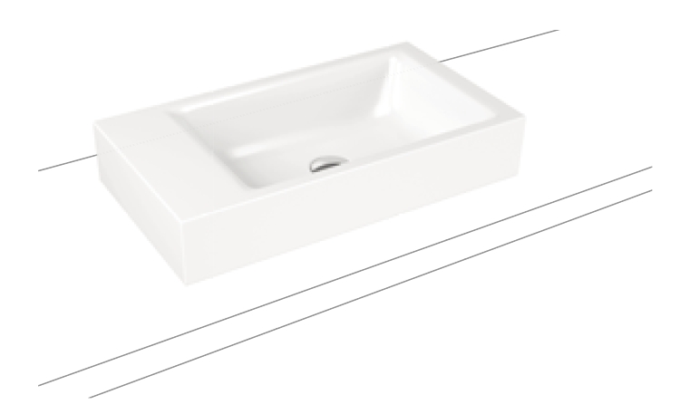 Kaldewei Puro Waschbecken 55x30 cm rechteckig Aufsatzwaschbecken weiß 906906013001