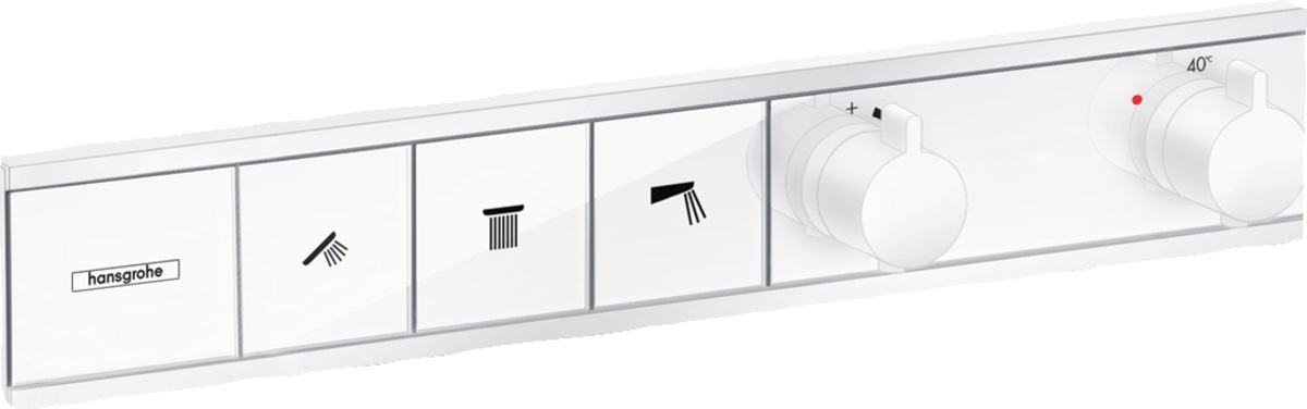 Hansgrohe RainSelect Badewannen- und Duscharmatur Unterputz mit Thermostat weiß 15381700