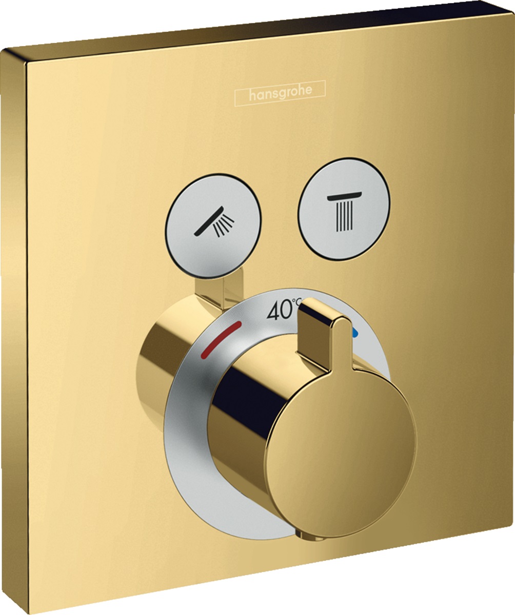 Hansgrohe ShowerSelect Badewannen- und Duscharmatur Unterputz mit Thermostat gold 15763990