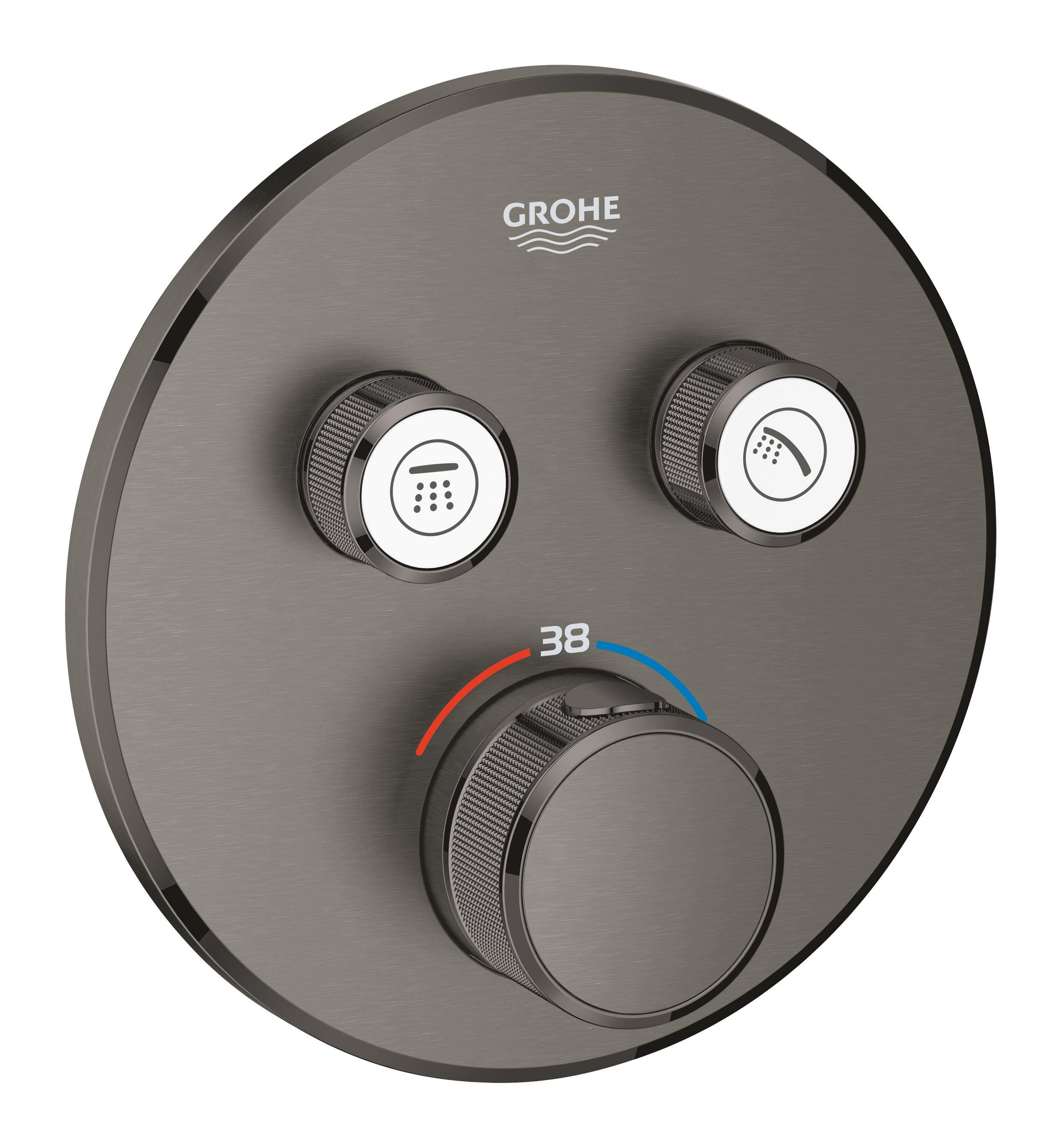 Grohe Grohtherm SmartControl Badewannen- und Duscharmatur Unterputz mit Thermostat Brushed Hard Graphite 29119AL0