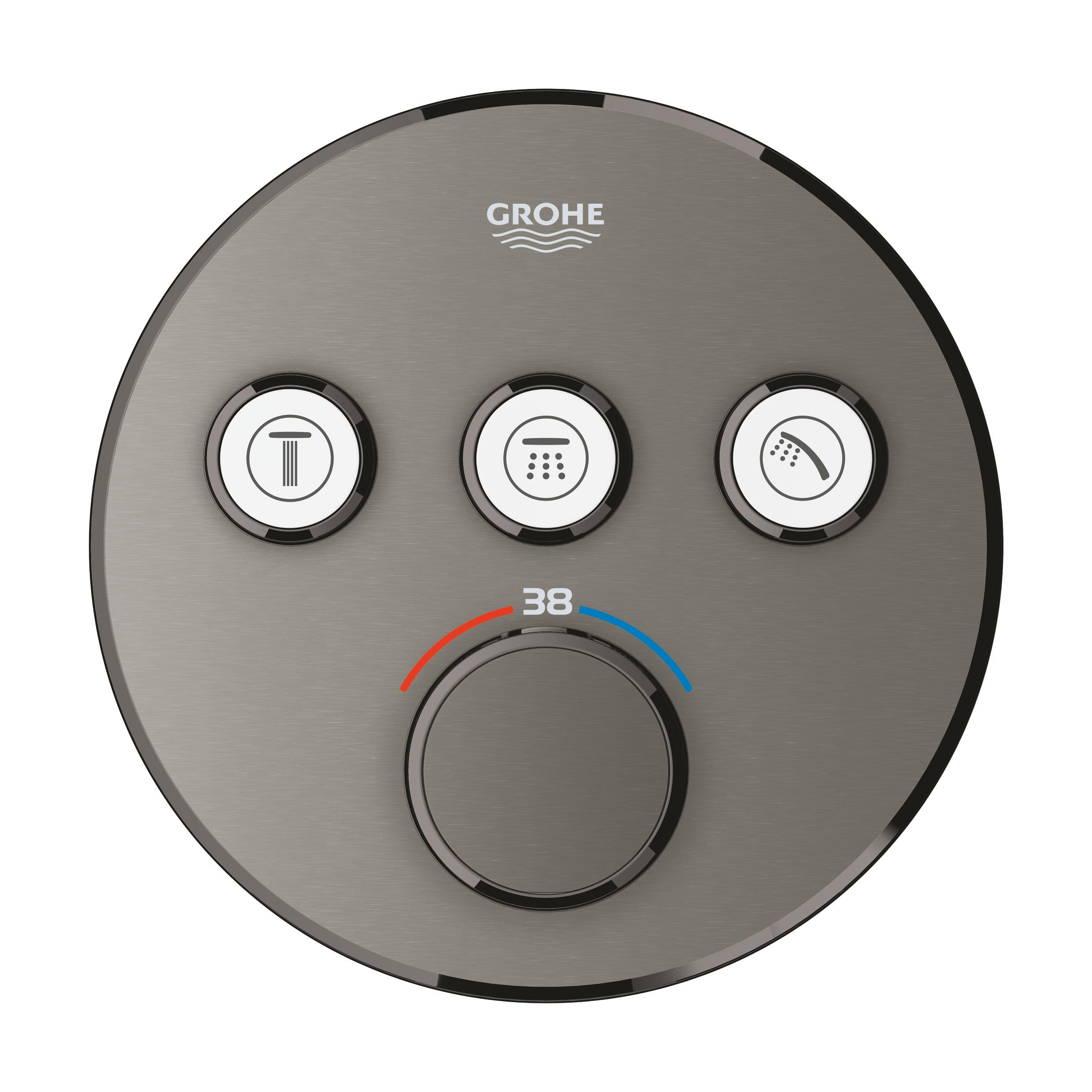 Grohe Grohtherm SmartControl Badewannen- und Duscharmatur Unterputz mit Thermostat Hard Graphite 29121AL0