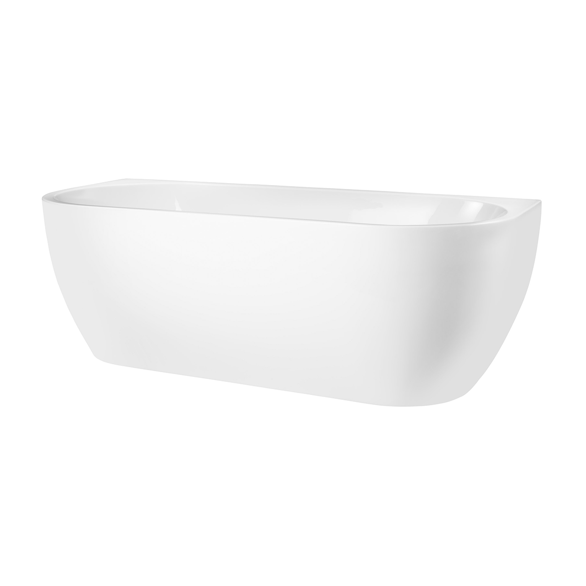 Oltens Begna Wandmontierte Badewanne 170x75 cm oval weiß 12011000