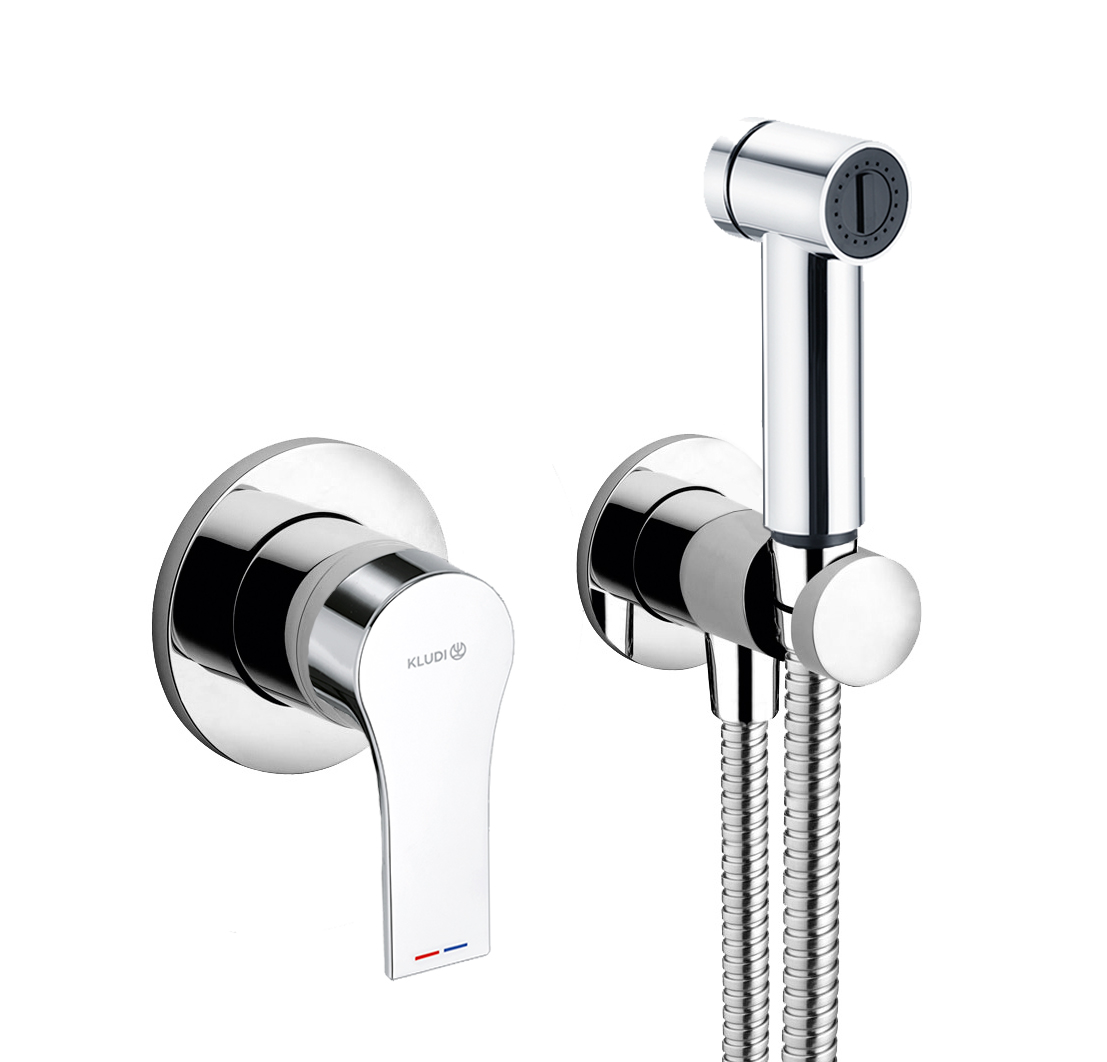 Kludi Zenta SL Bidetarmatur mit Duschset Unterputz chrom 489980565