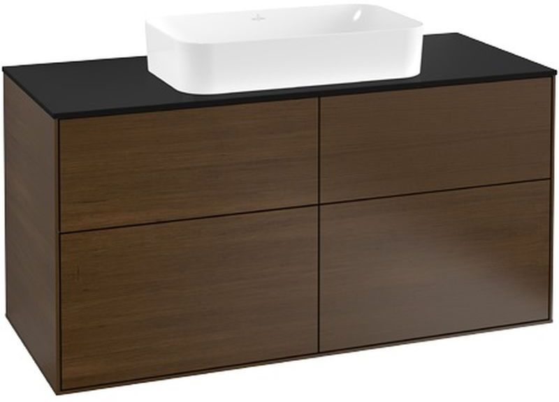 Villeroy & Boch Finion Kabinett 120x50.1x60.3 cm Unterschrank hängend schwarz-nuss F26200GN
