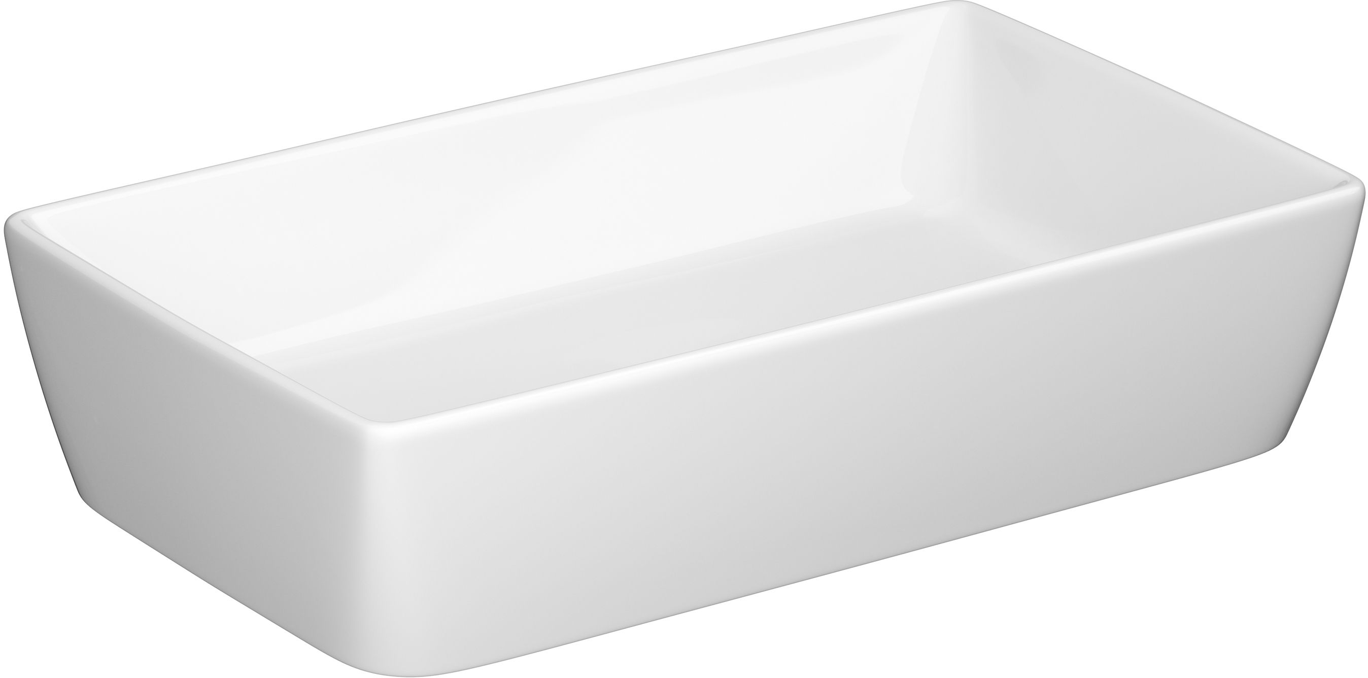 Cersanit City Waschbecken 60.5x36 cm rechteckig Aufsatzwaschbecken weiß K35-047