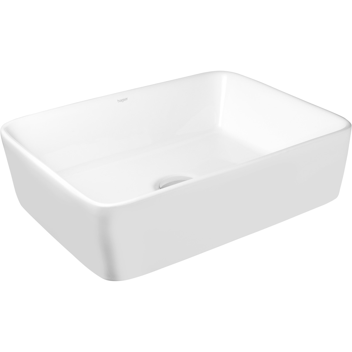 Hagser Ingrid Waschbecken 49x37.5 cm rechteckig Aufsatzwaschbecken weiß HGR20000040