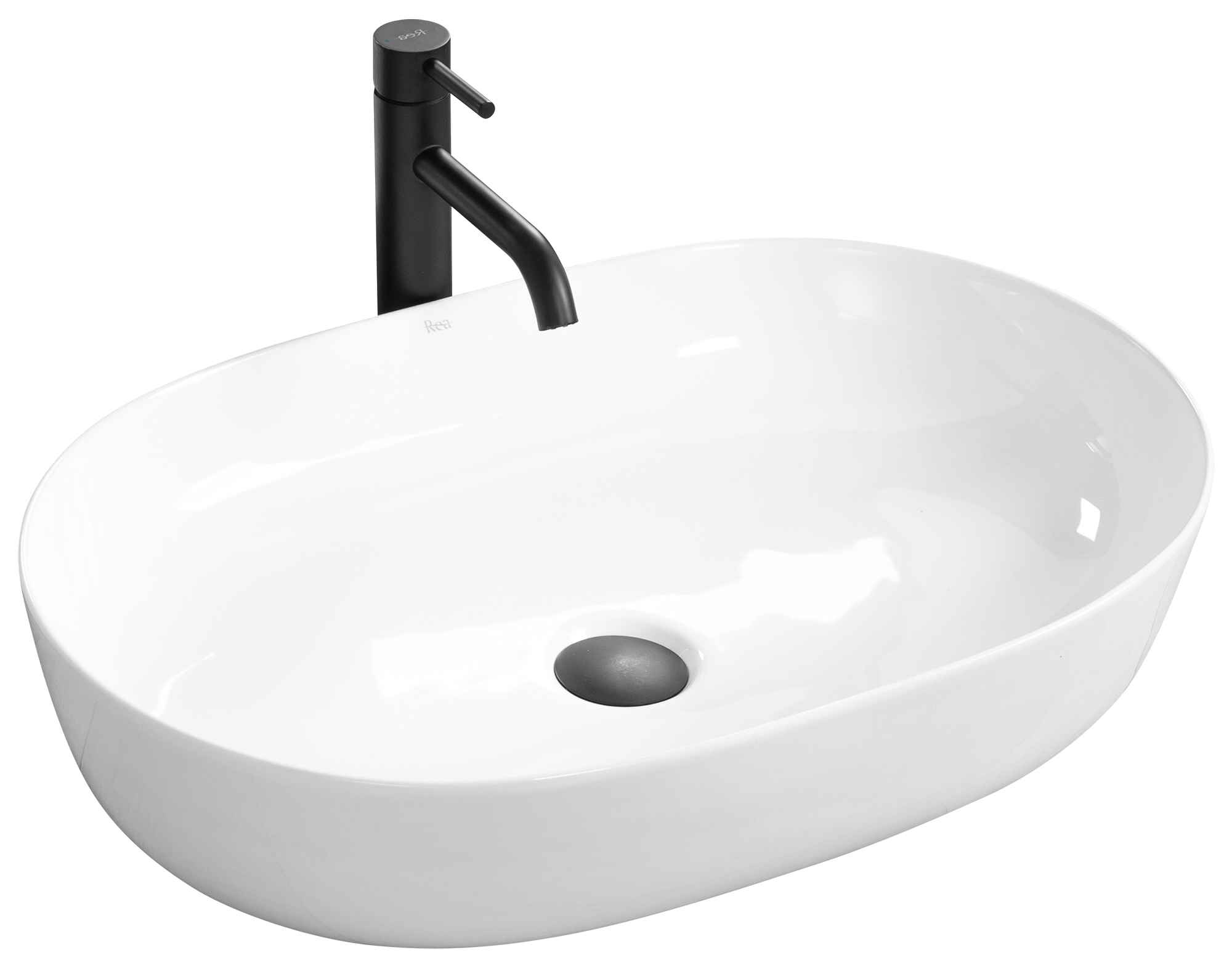 Rea Cleo Waschbecken 60.5x41 cm oval Aufsatzwaschbecken weiß REA-U0024