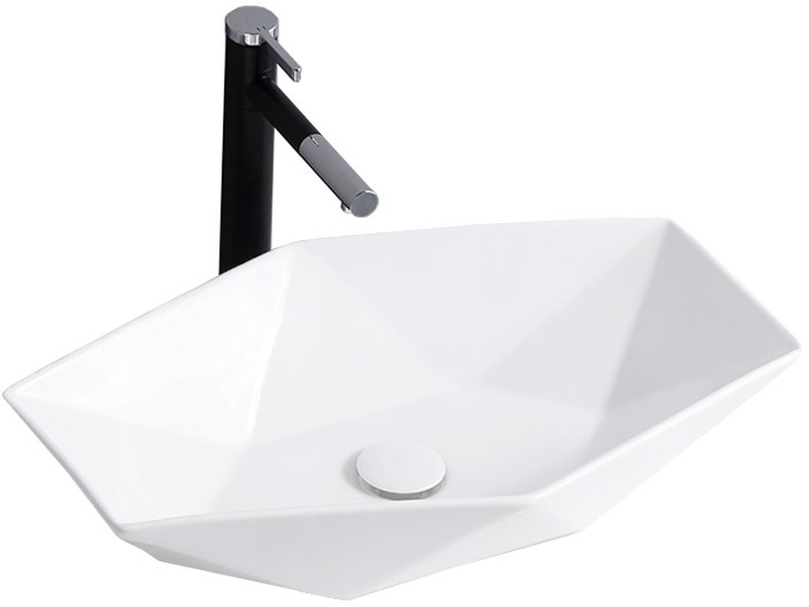 Rea Vegas Waschbecken 57x37 cm Aufsatzwaschbecken weiß REA-U6643