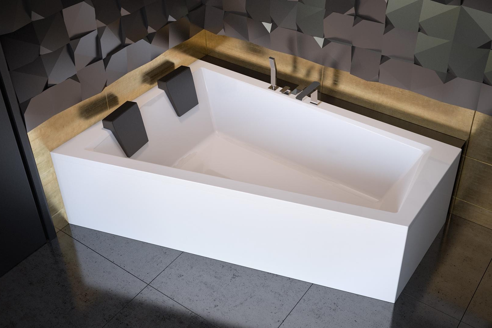 Besco Intima Eckbadewanne 179.5x125 cm linksseitig weiß #WAID-180-NL
