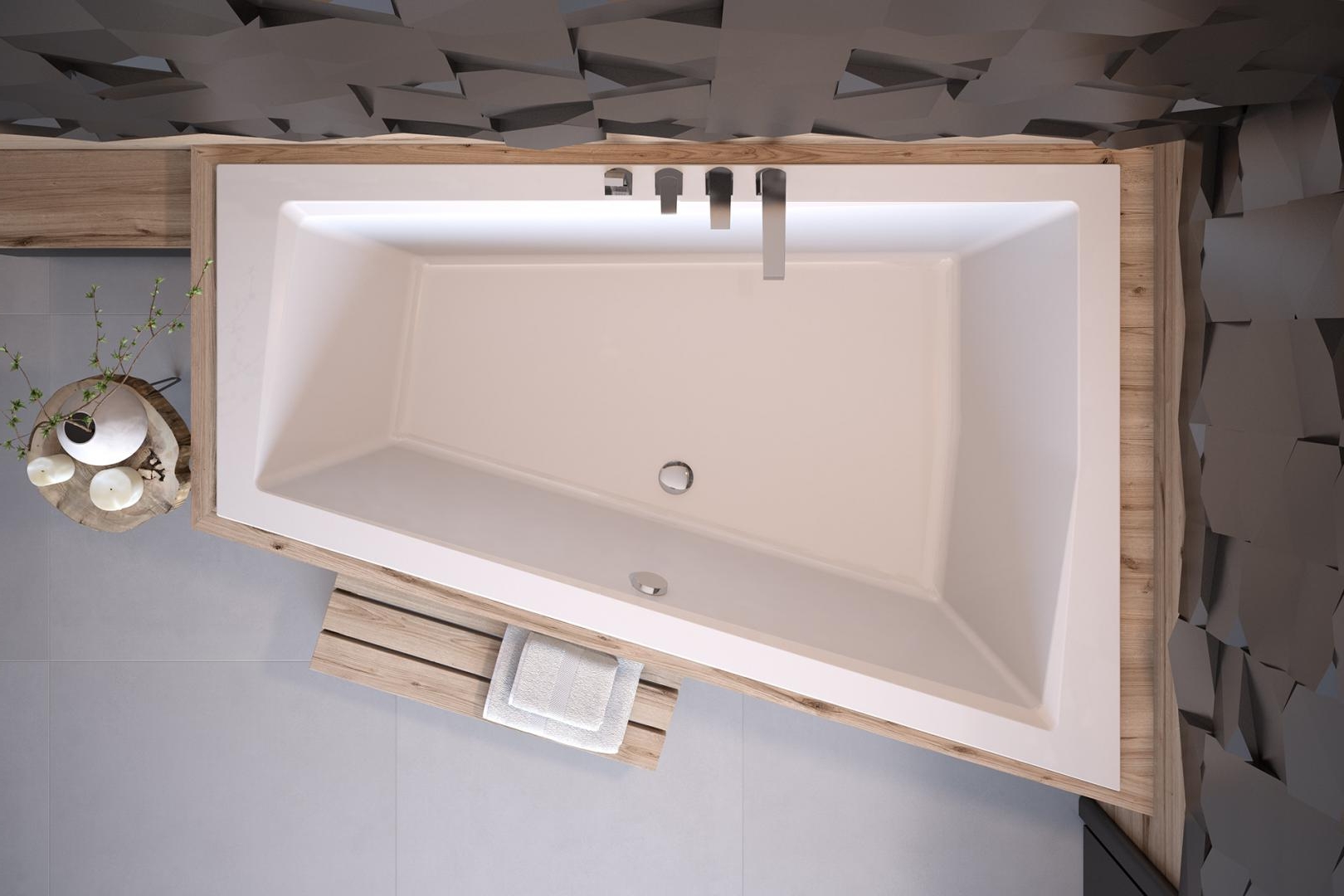 Besco Intima Eckbadewanne 180x125 cm rechtsseitig weiß #WAID-180-SP