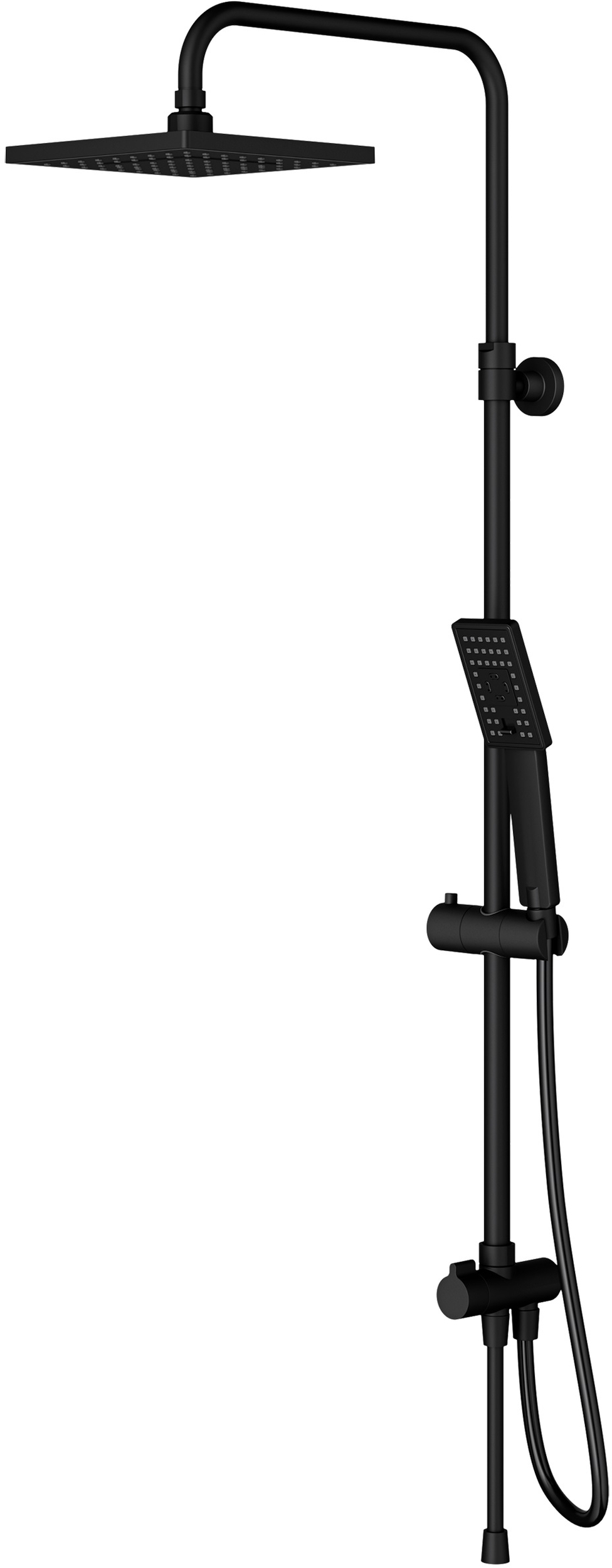 Omnires JimJim Duschset Wandmontage mit Regenbrause schwarz SYSJIMJIMBL