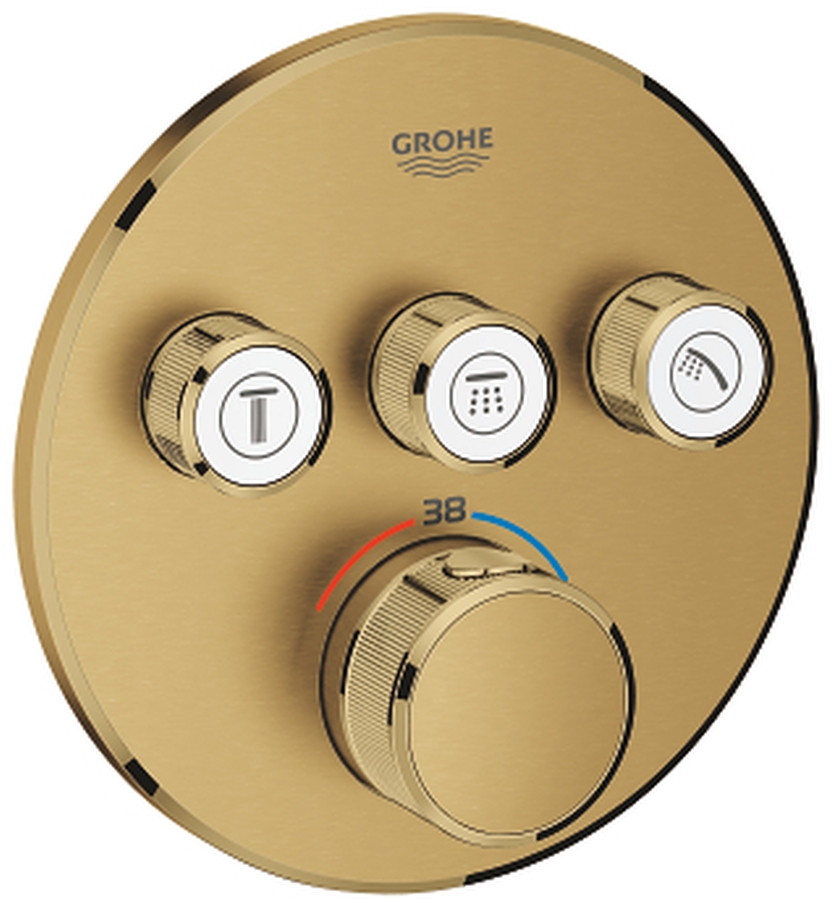 Grohe Grohtherm Badewannen- und Duscharmatur Unterputz mit Thermostat Brushed Cool Sunrise 29121GN0