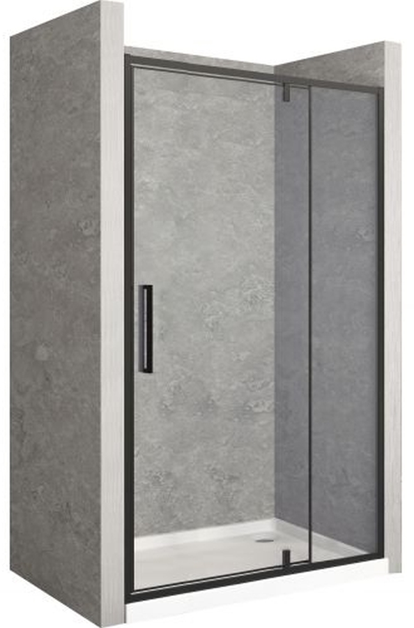 Rea Rapid Swing Duschtüren 120 cm aufklappbar schwarz seidenmatt/durchsichtiges Glas REA-K6413
