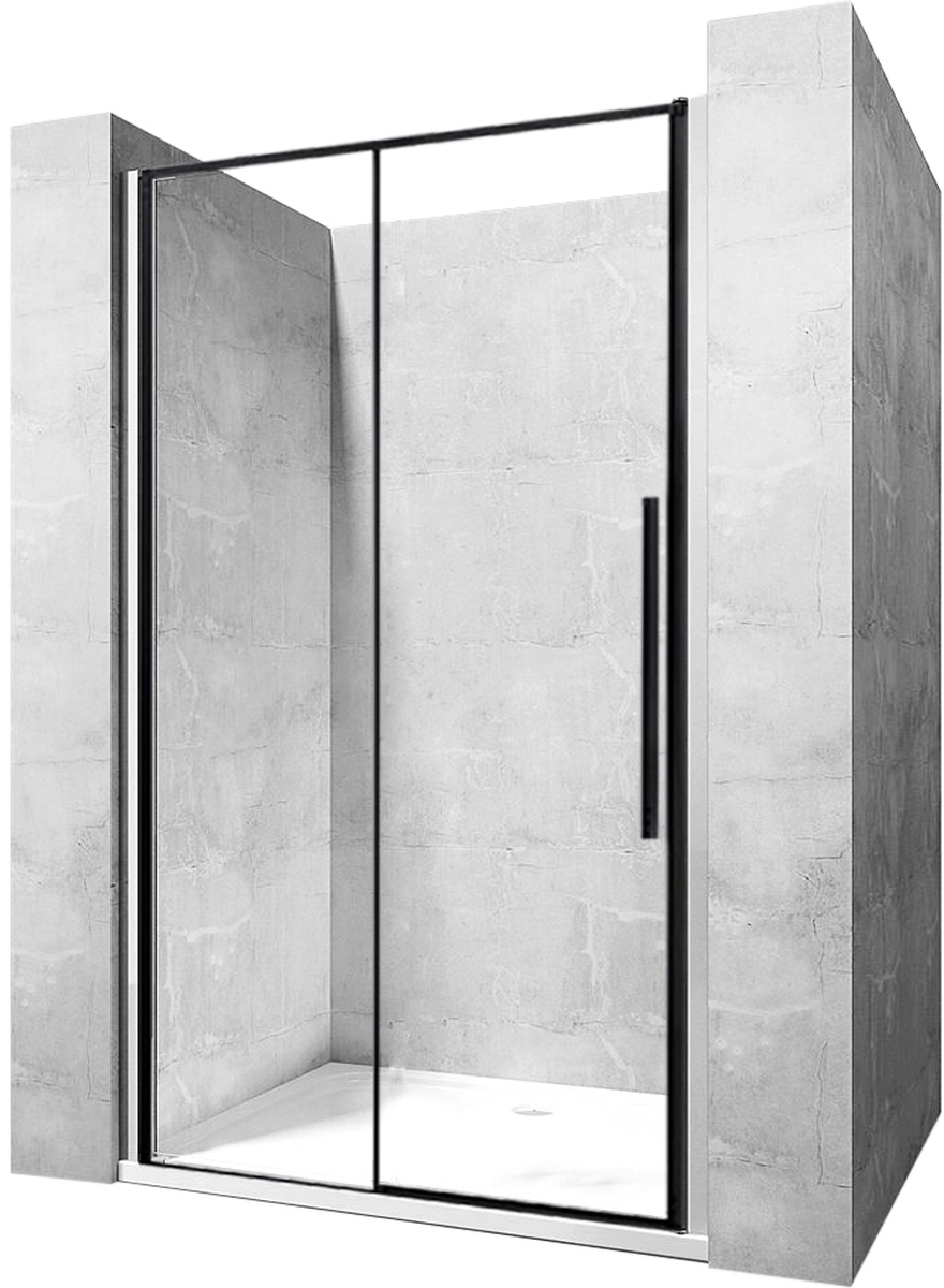 Rea Solar Black Duschtüren 150 cm Schiebe- schwarz seidenmatt/durchsichtiges Glas REA-K6360