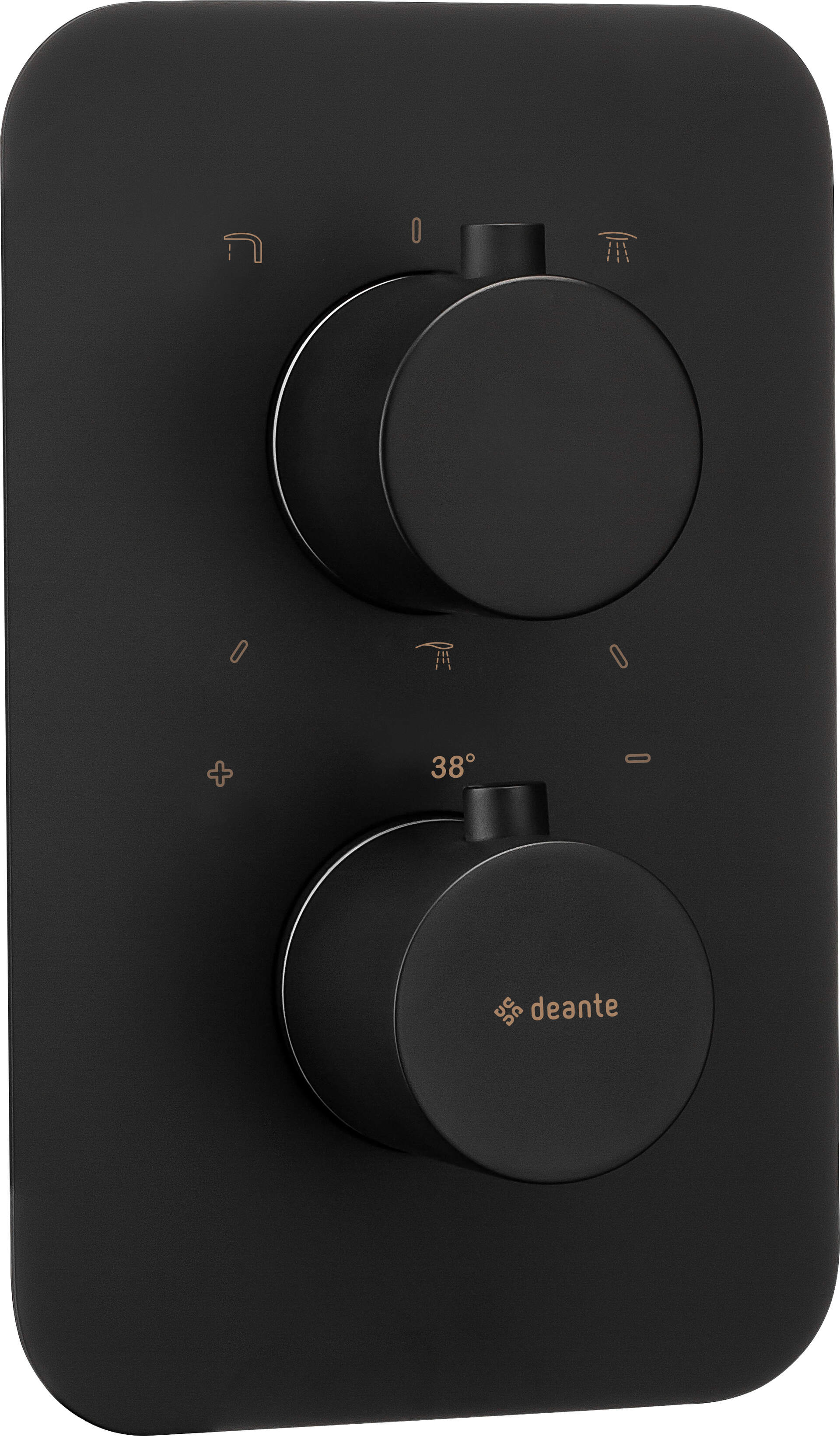 Deante Box Badewannen- und Duscharmatur Unterputz mit Thermostat schwarz BXY_NEBT