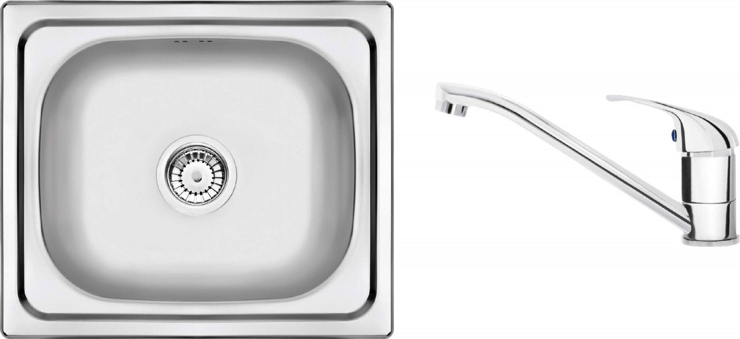 Deante Doppio Waschbecken mit Wasserhahn stahl/chrom ZENA0103