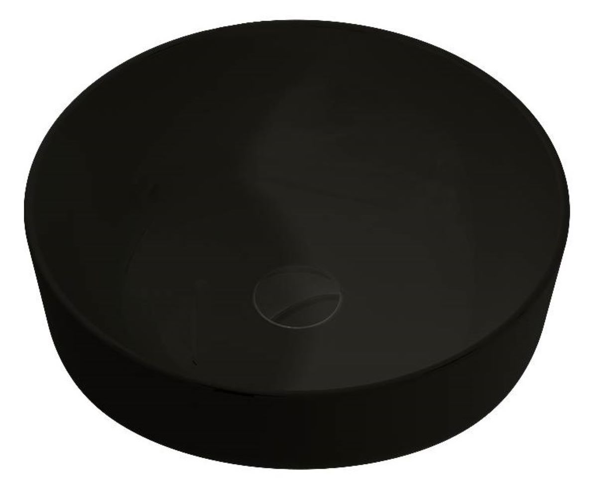 Elita Lorca Waschbecken 41.5x41.5 cm rund Aufsatzwaschbecken schwarz RE040420047160