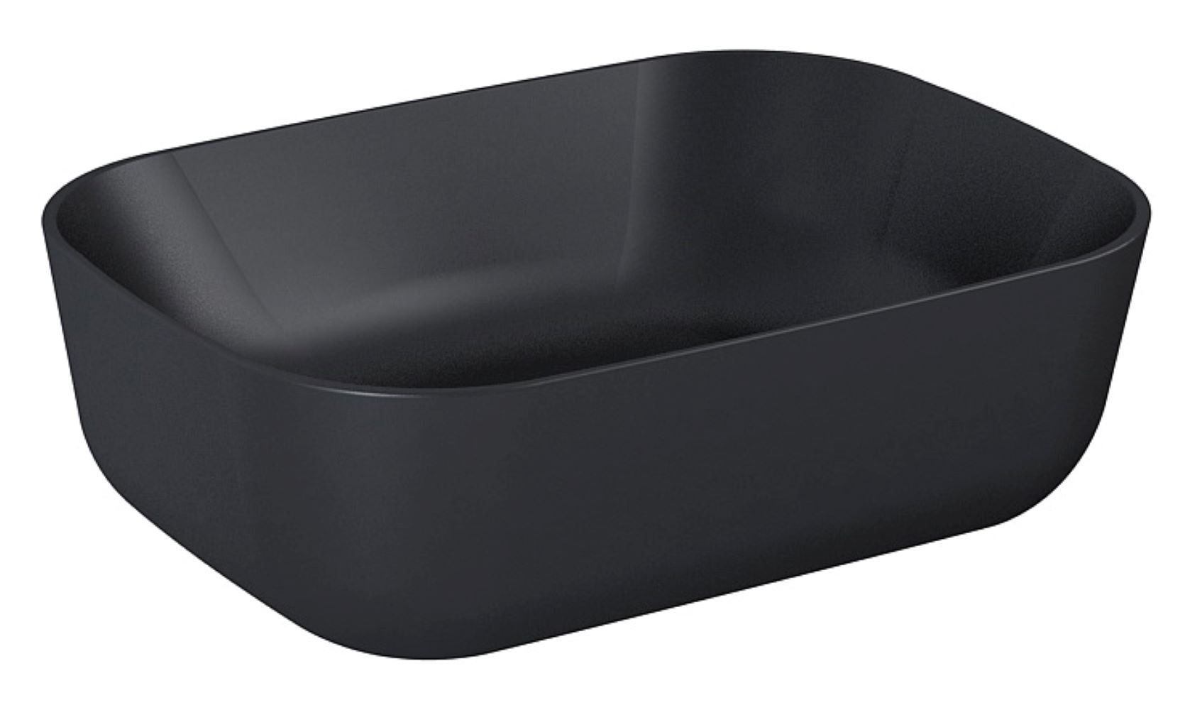 Elita Reni Waschbecken 45.5x32.5 cm rechteckig Aufsatzwaschbecken schwarz RE040460037160