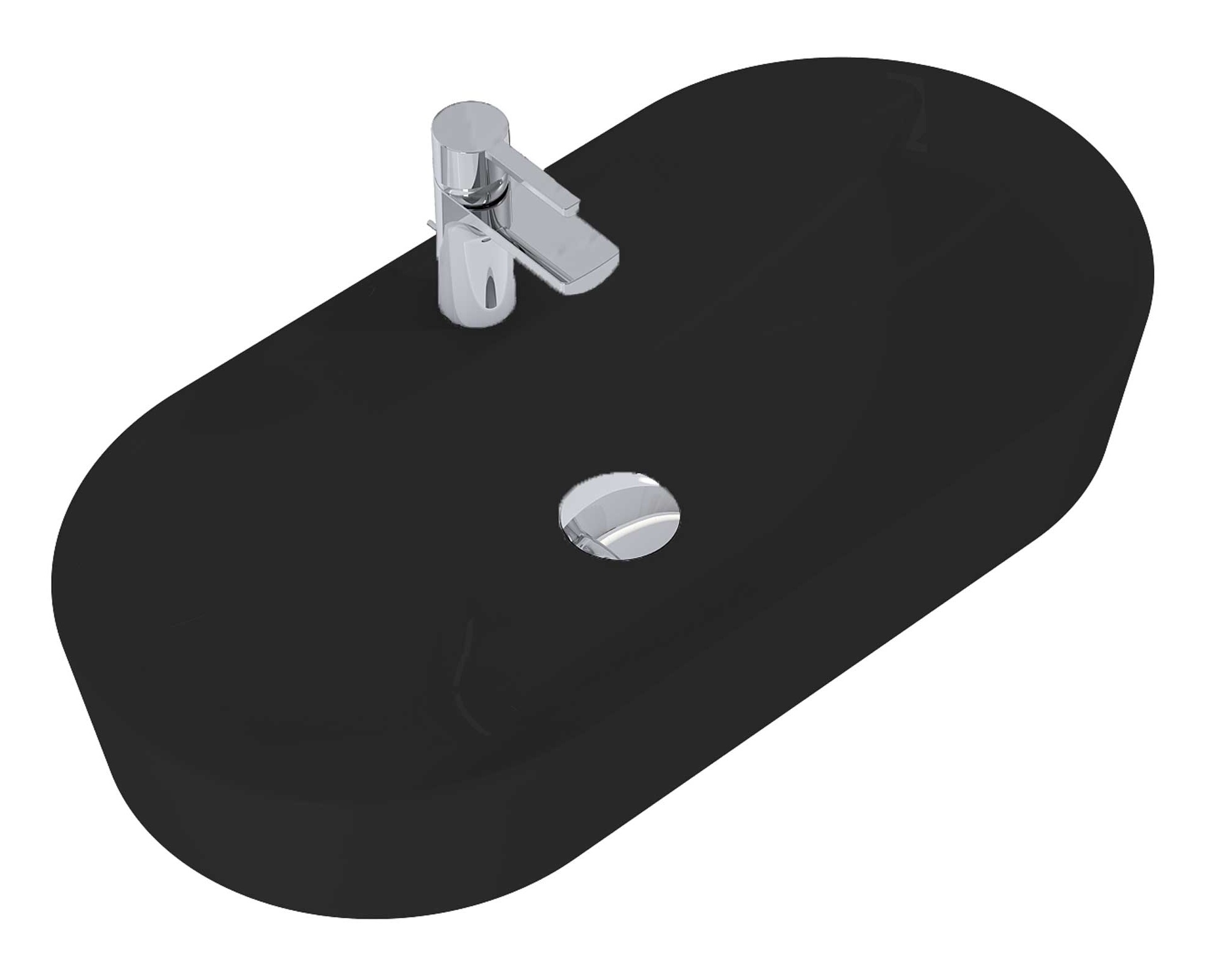 Elita Babette Waschbecken 81.5x41.5 cm oval Aufsatzwaschbecken schwarz RE040820017160