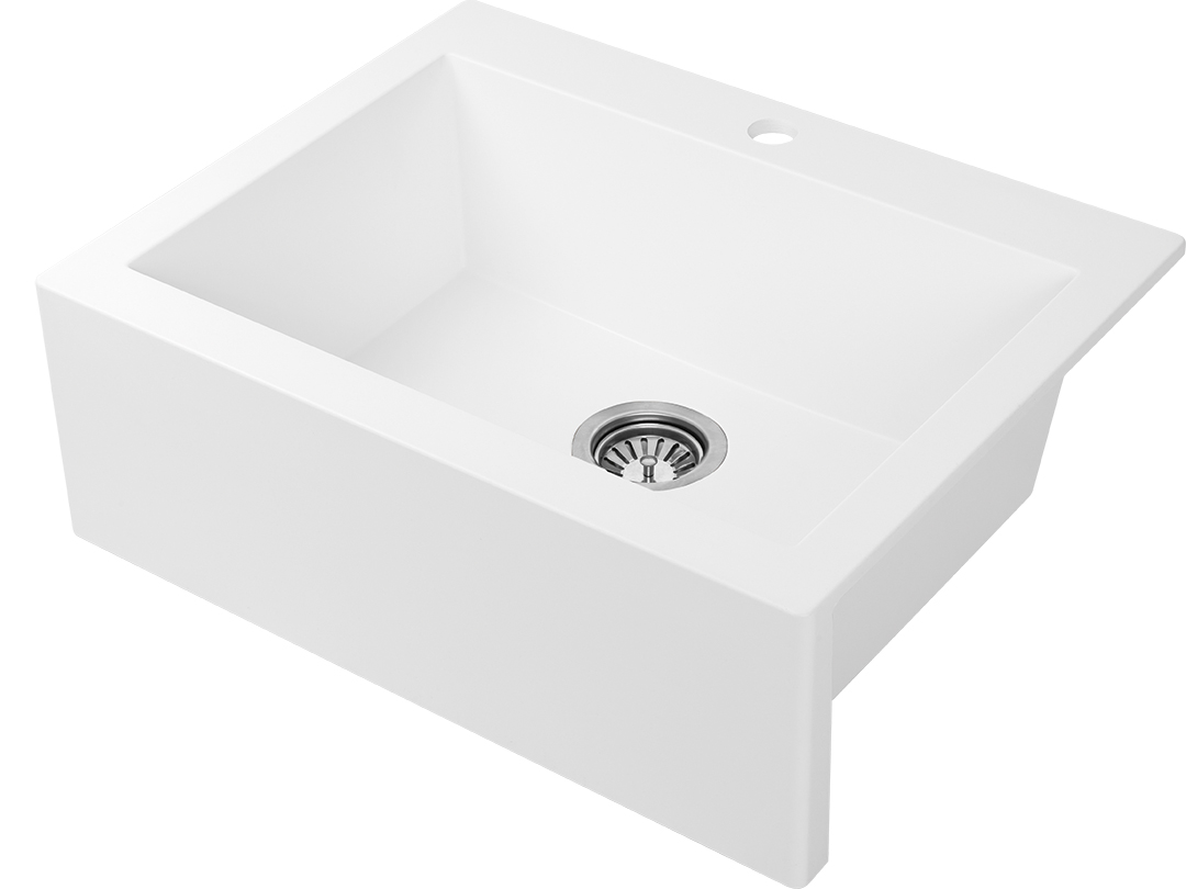 Laveo Komodo granitspüle 63.5x49 cm weiß SBK 610T