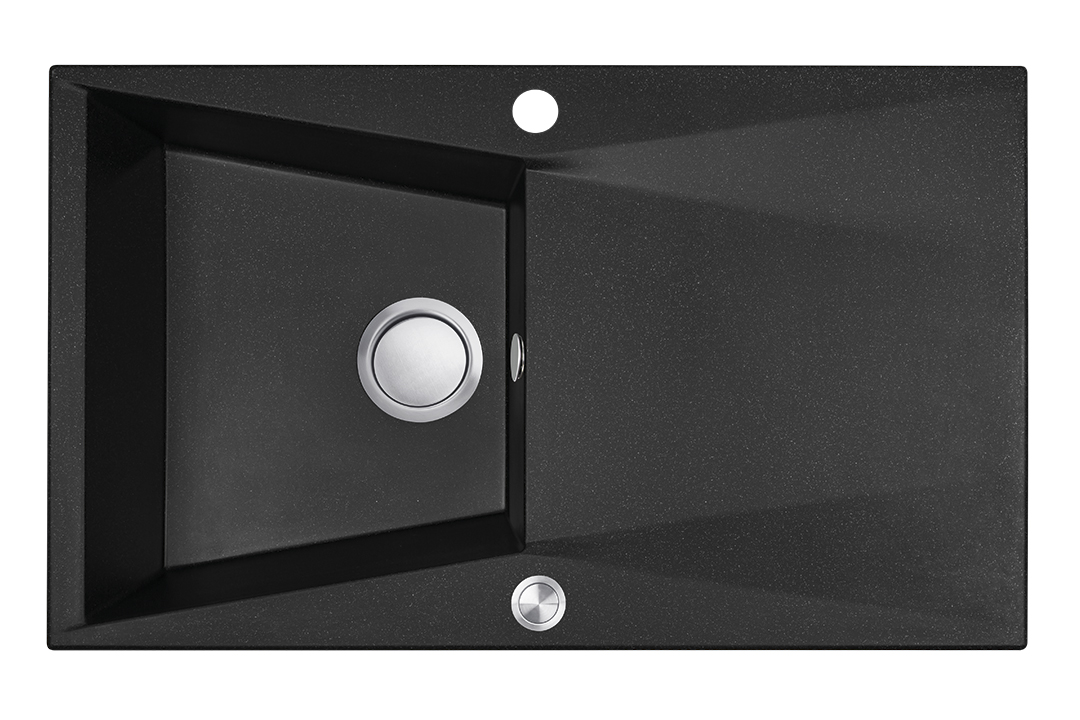 Laveo Grenada granitspüle 78x48 cm schwarz SBG 711T