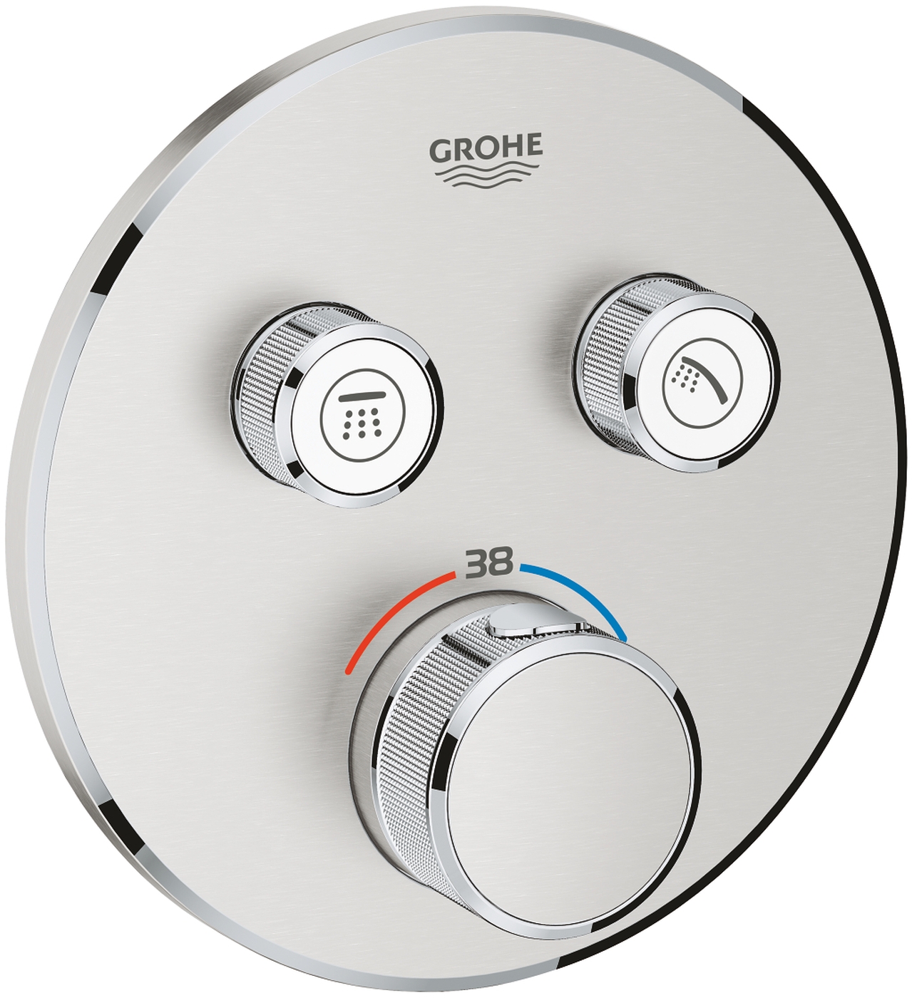 Grohe Grohtherm SmartControl Badewannen- und Duscharmatur Unterputz mit Thermostat SuperSteel 29119DC0