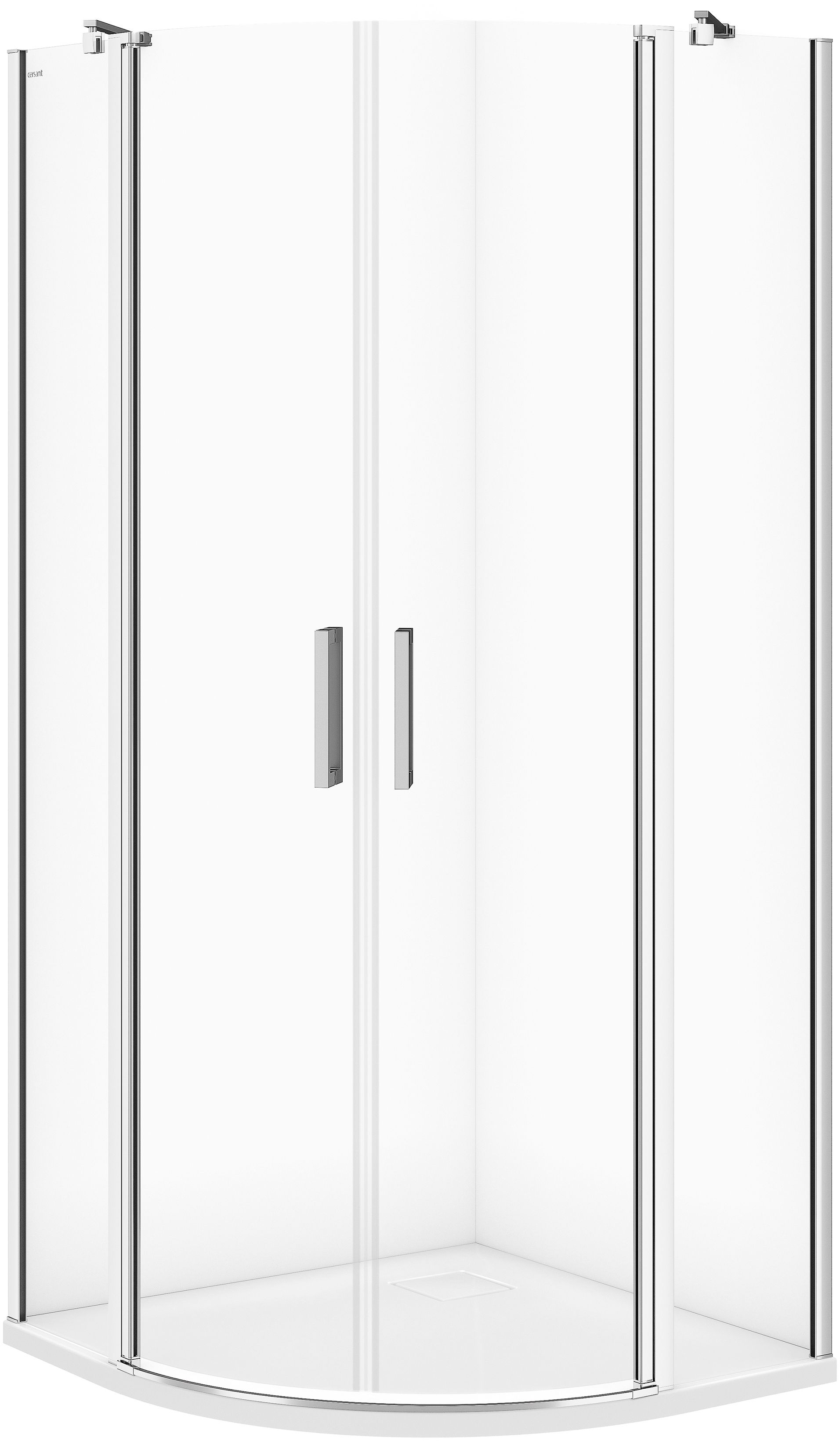 Cersanit Moduo Dusche 90x90 cm halbrund chrom Glanz/durchsichtiges Glas S162-010
