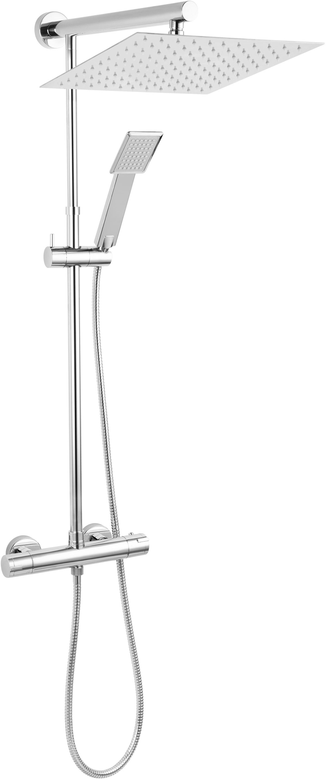 Ferro Trevi Duschset Wandmontage mit Thermostat mit Regenbrause chrom NP75SQ-TRV7U