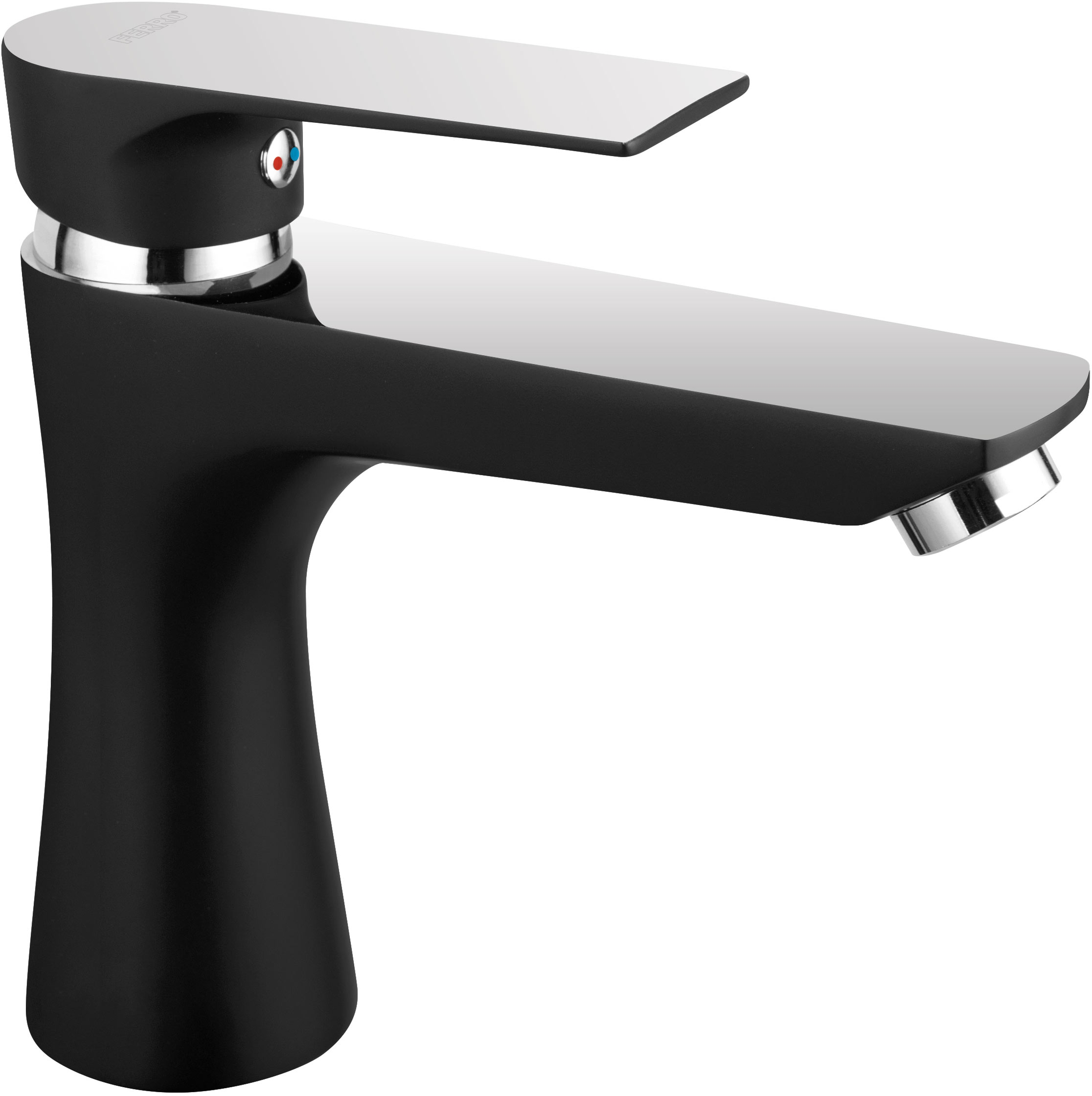 Ferro Algeo Square Black waschbeckenhahn stehend chrom-schwarz BAQ2BLC