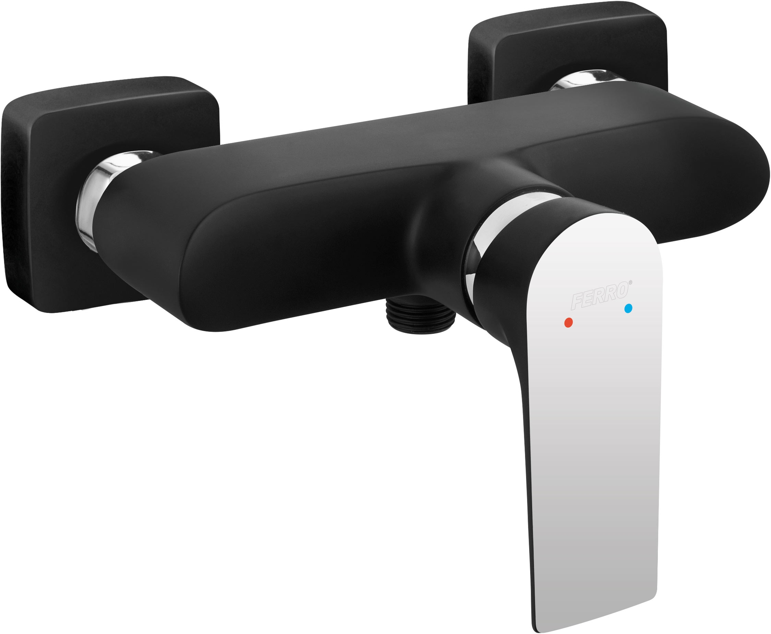 Ferro Algeo Square Black duschbatterie Wand chrom-schwarz BAQ7BLC