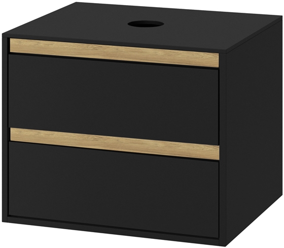Excellent Tuto Kabinett 80x45.7x50 cm Unterschrank hängend schwarz-eiche MLEX.0104.800.BKBL