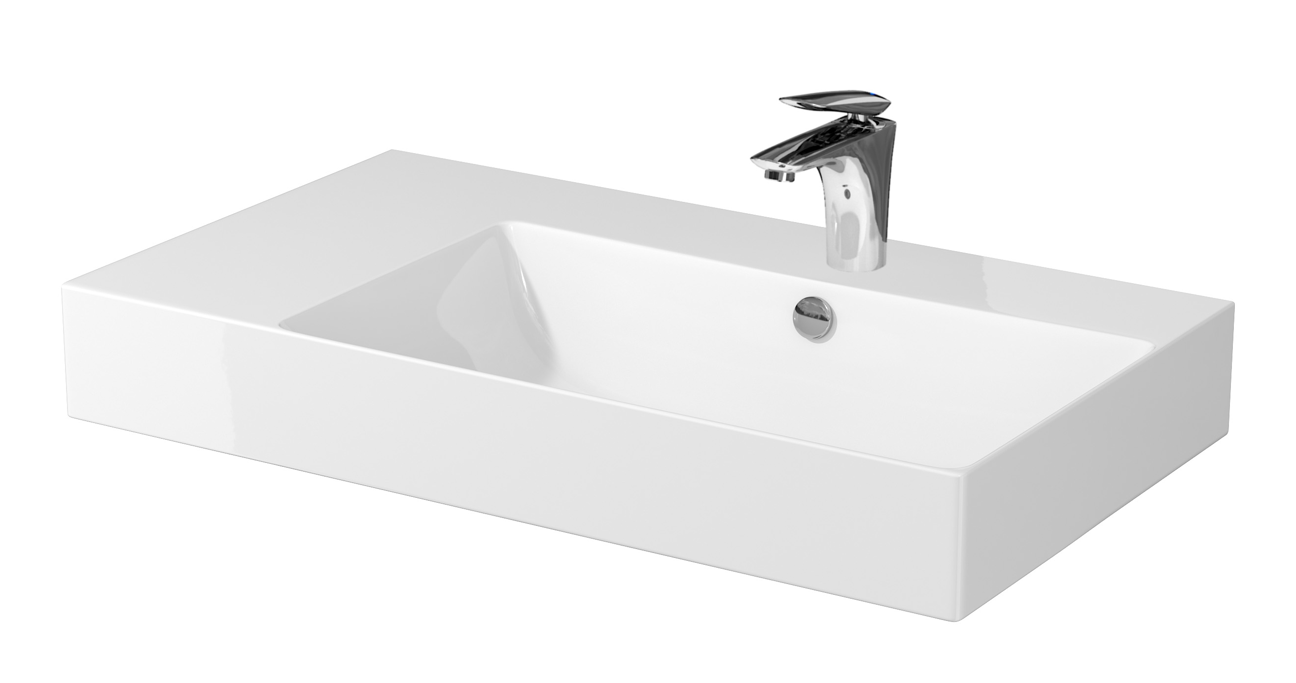 Cersanit Inverto Waschbecken 80x45 cm rechteckig Aufsatzwaschbecken weiß K671-016