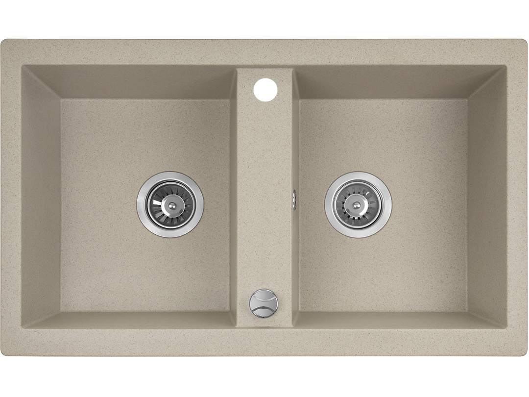 Laveo Barbados Granitspüle 78x48 cm beige SBB420T