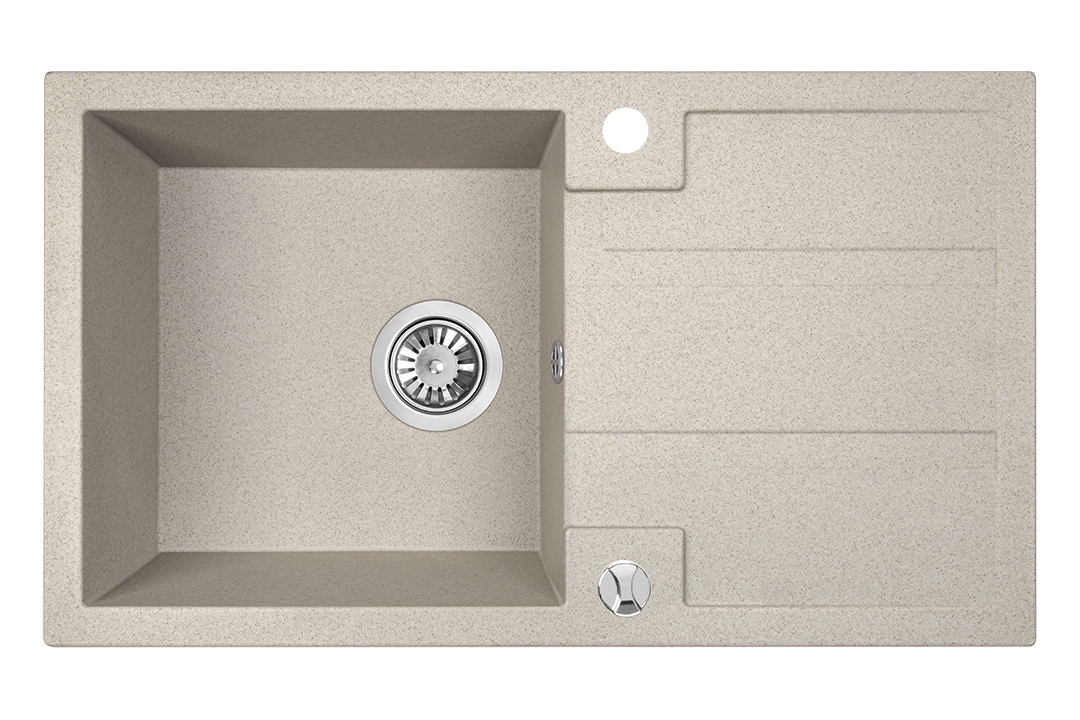 Laveo Barbados granitspüle 76x44 cm beige SBB411T