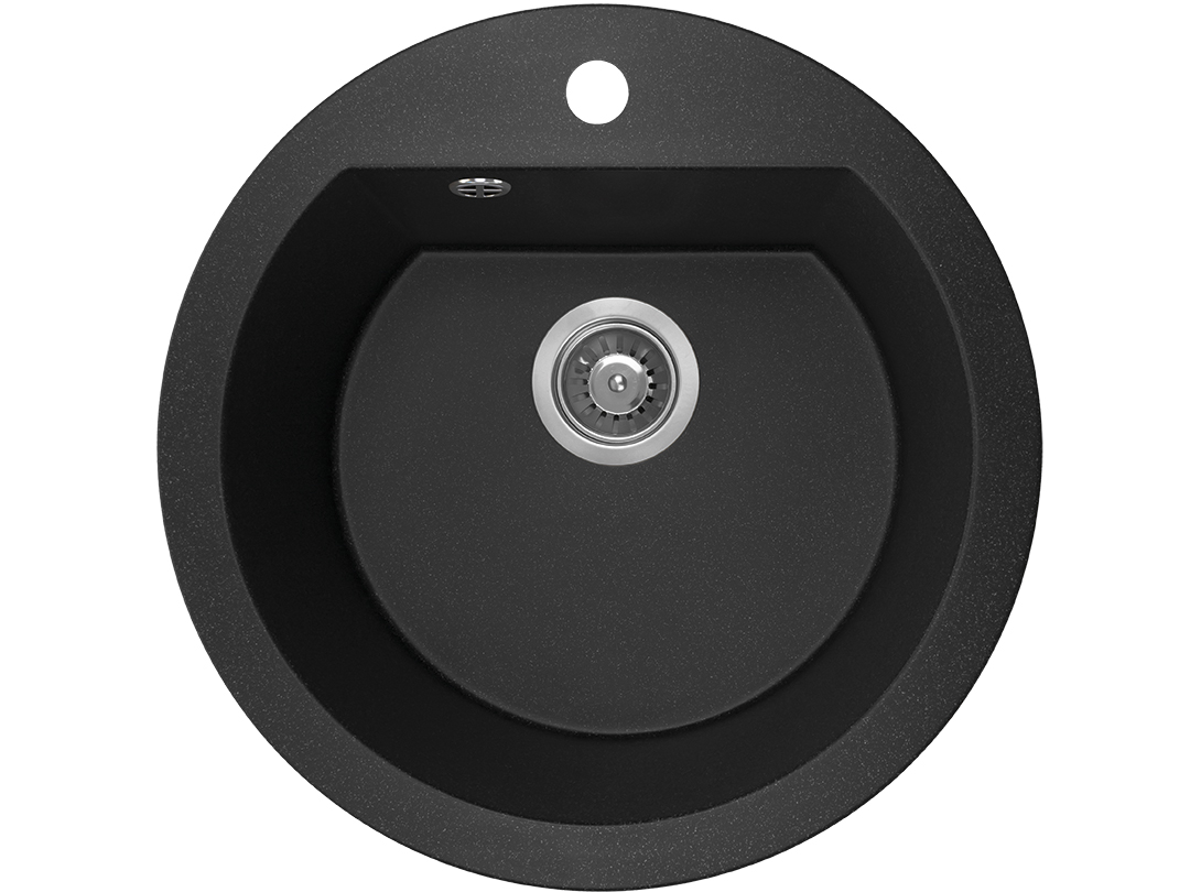 Laveo Dafne Granitspüle 51x51 cm schwarz SBD780T