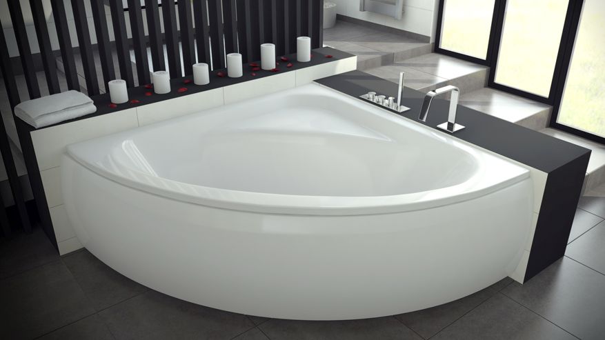 Set Eckbadewanne Besco Luksja #WAL-150-NS, Badewannenverkleidung Besco Luksja OAL-150-NS